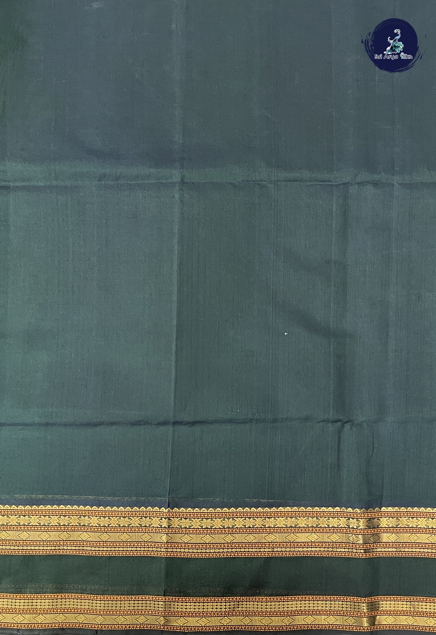Dark Green Bridal Silk Cotton Saree With Buttas Pattern