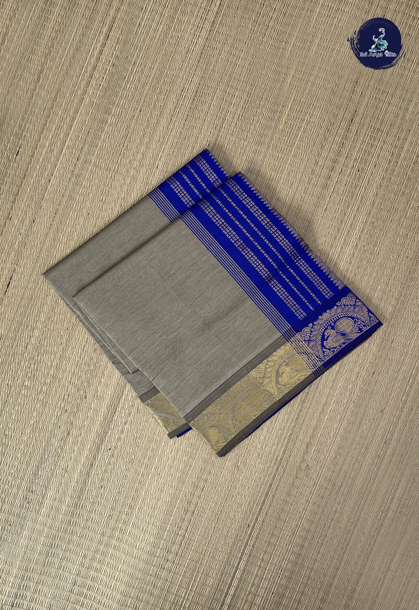 Biscuit Shade Kanchi Semi Silk Cotton Saree With Plain Pattern