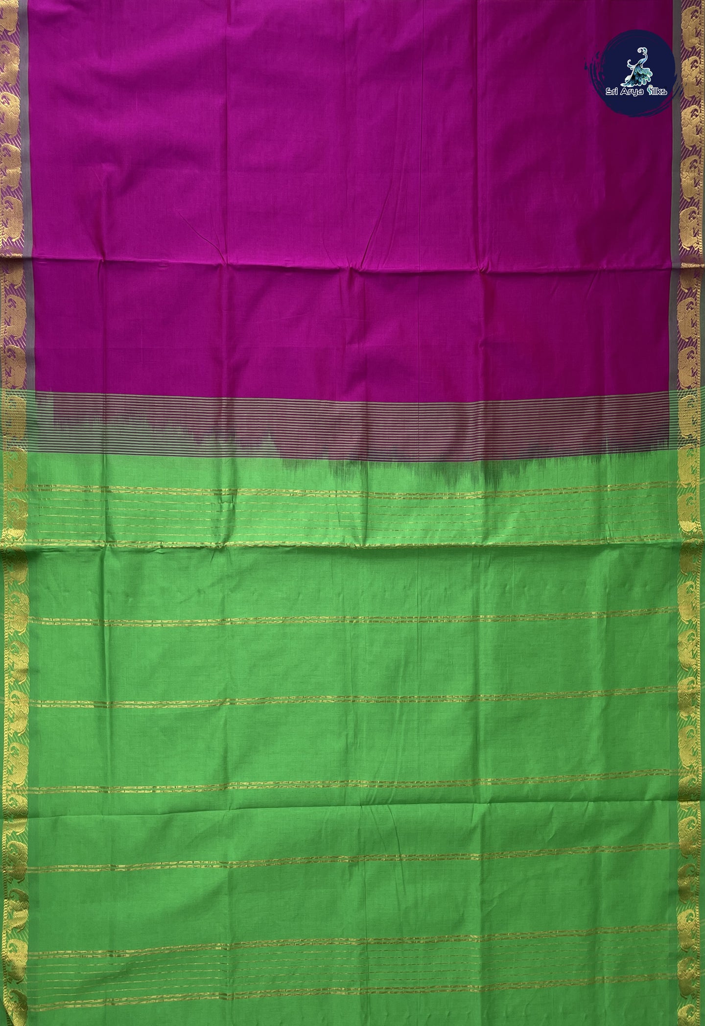 Vadamalli Kanchi Semi Silk Cotton Saree With Plain Pattern