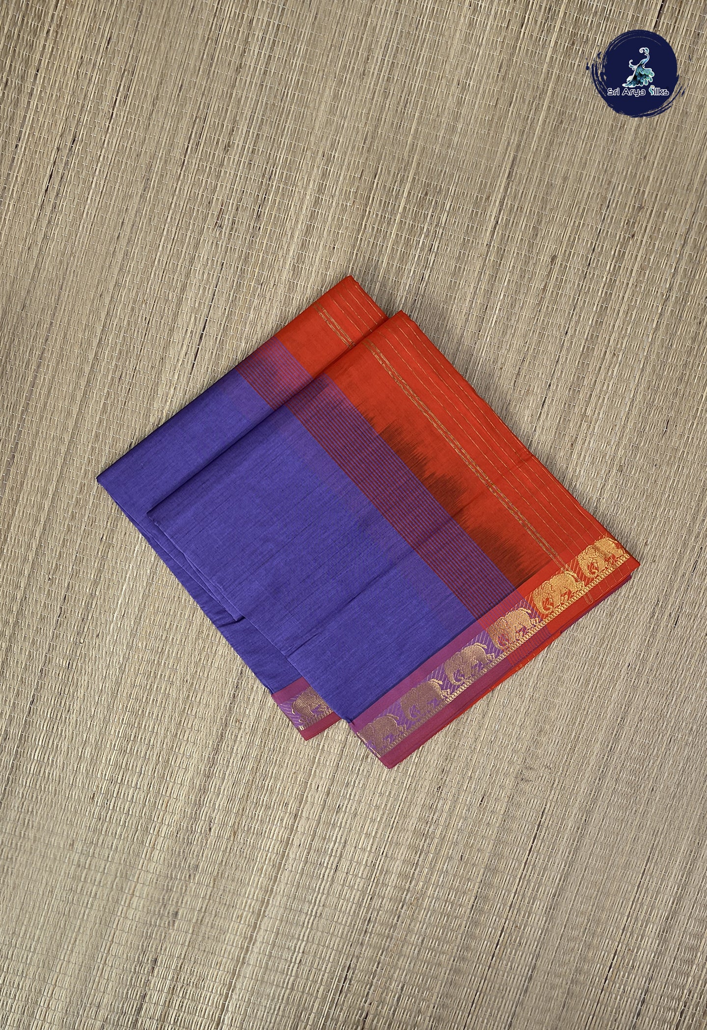 Lavender Kanchi Semi Silk Cotton Saree With Plain Pattern