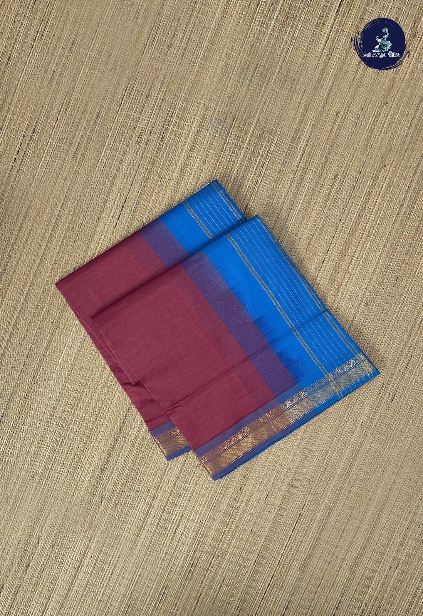 Pink Kanchi Semi Silk Cotton Saree With Plain Pattern