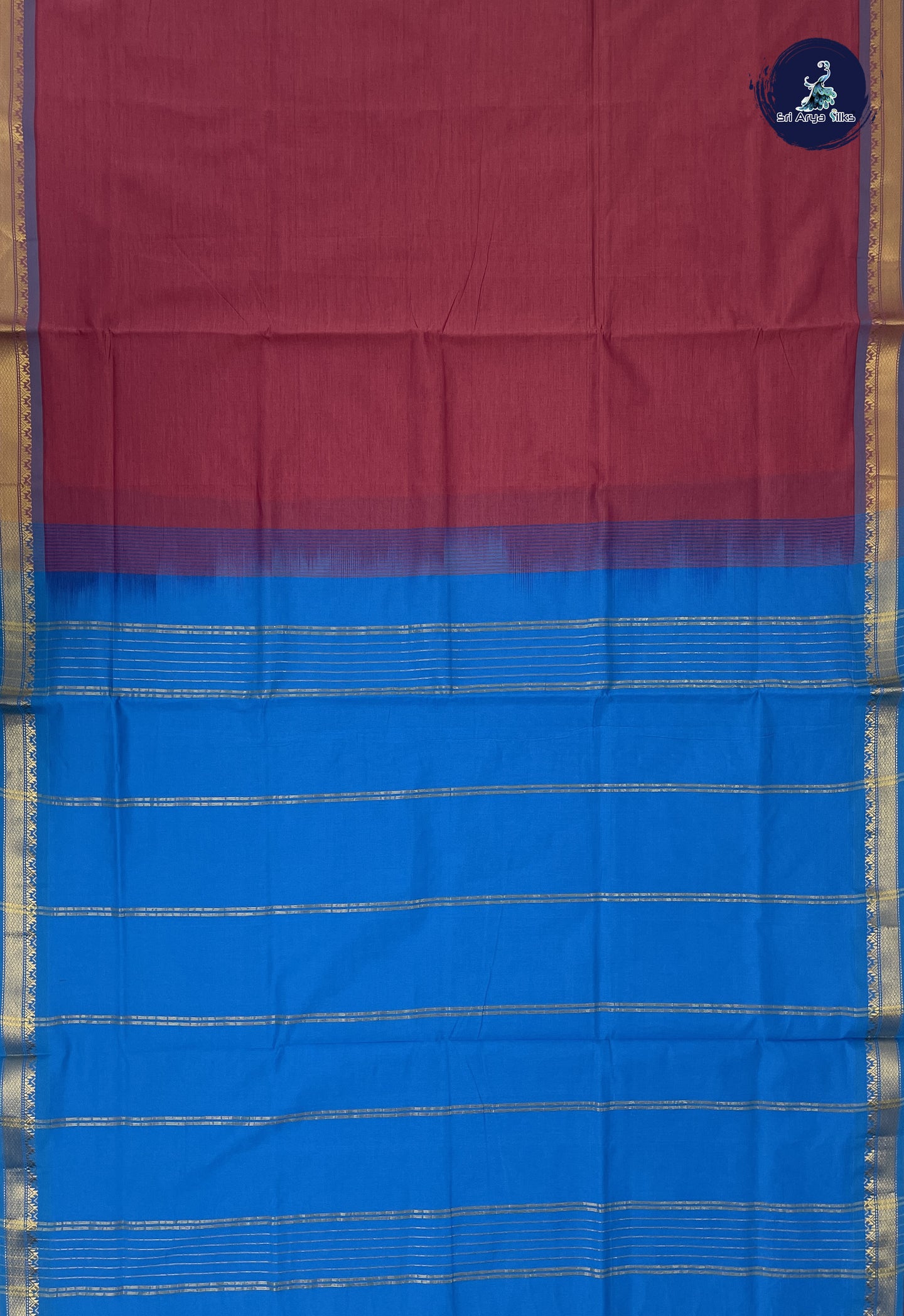Pink Kanchi Semi Silk Cotton Saree With Plain Pattern