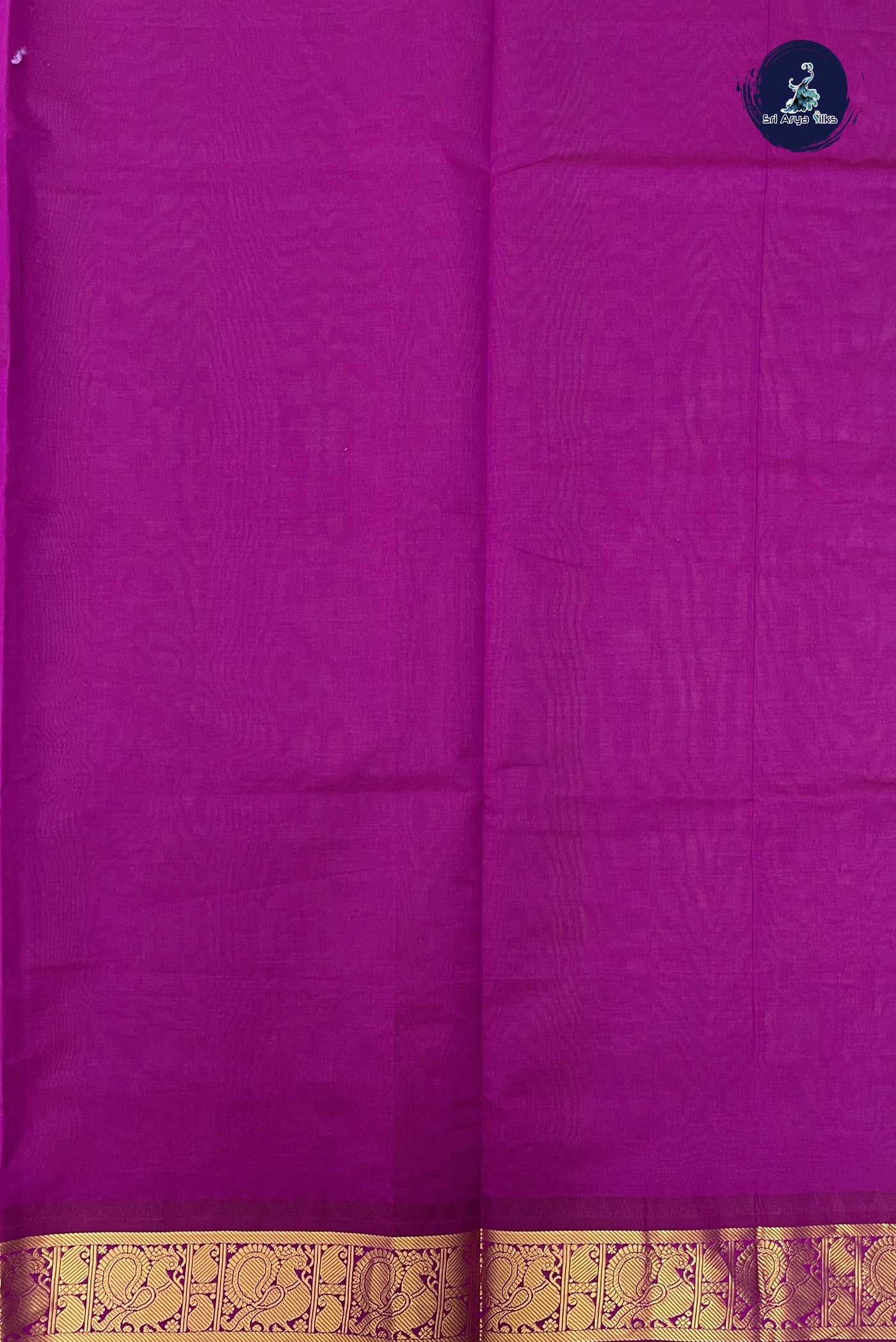 Chocolate Shade Kanchi Semi Silk Cotton Saree With Plain Pattern