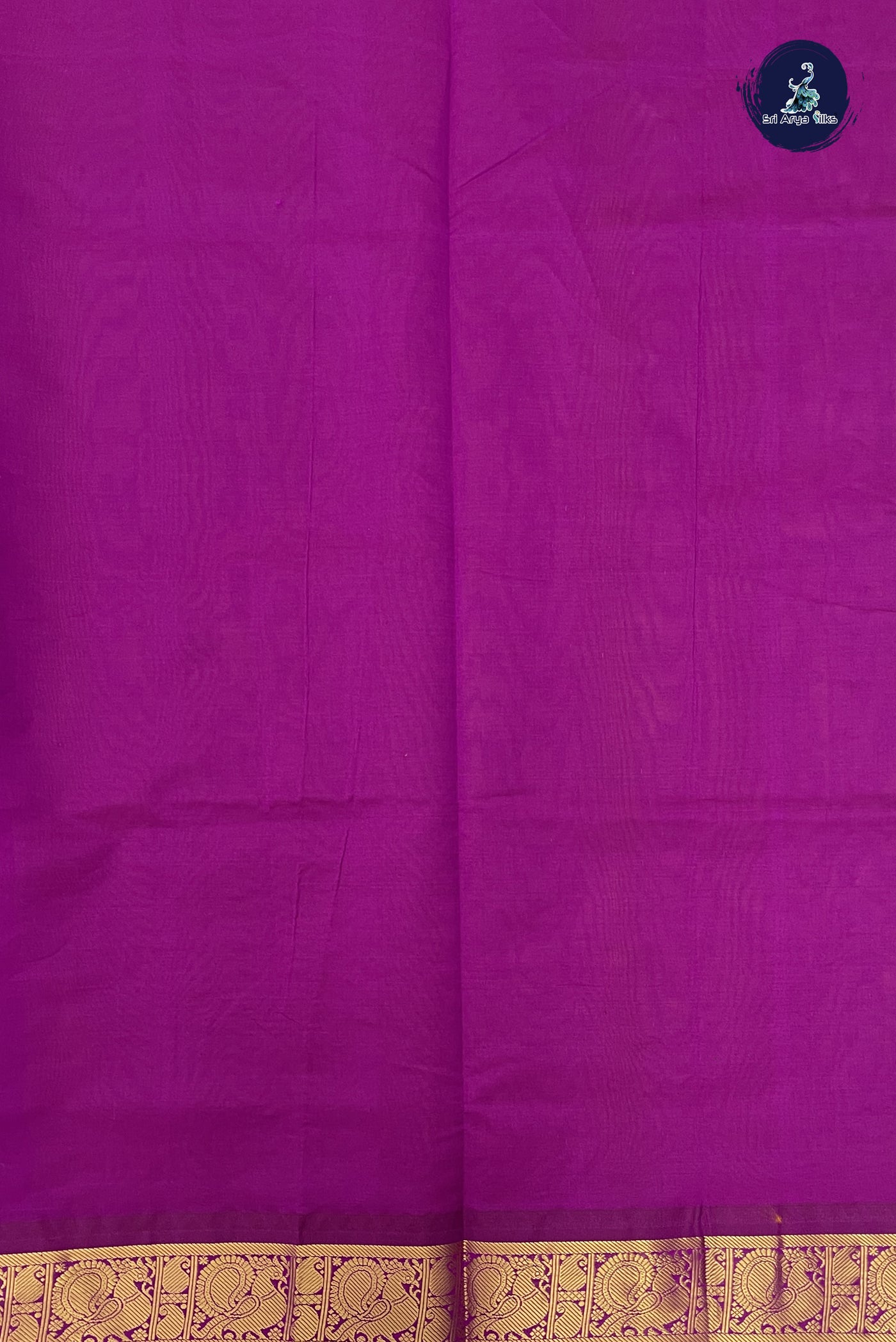 Lite Mustard Orange Kanchi Semi Silk Cotton Saree With Plain Pattern