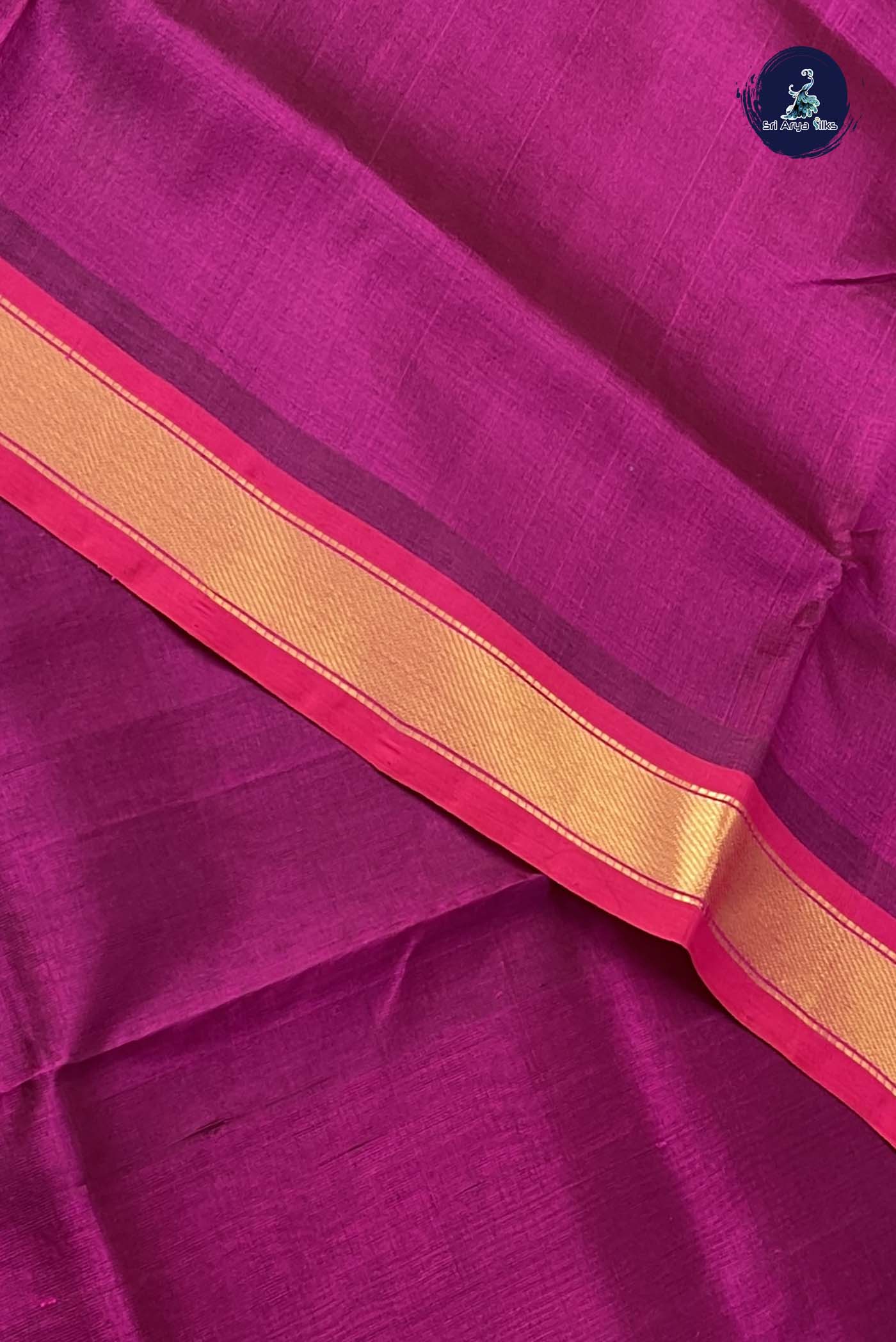 Dual Tone Purple Simple Silk Cotton Saree With Plain Pattern