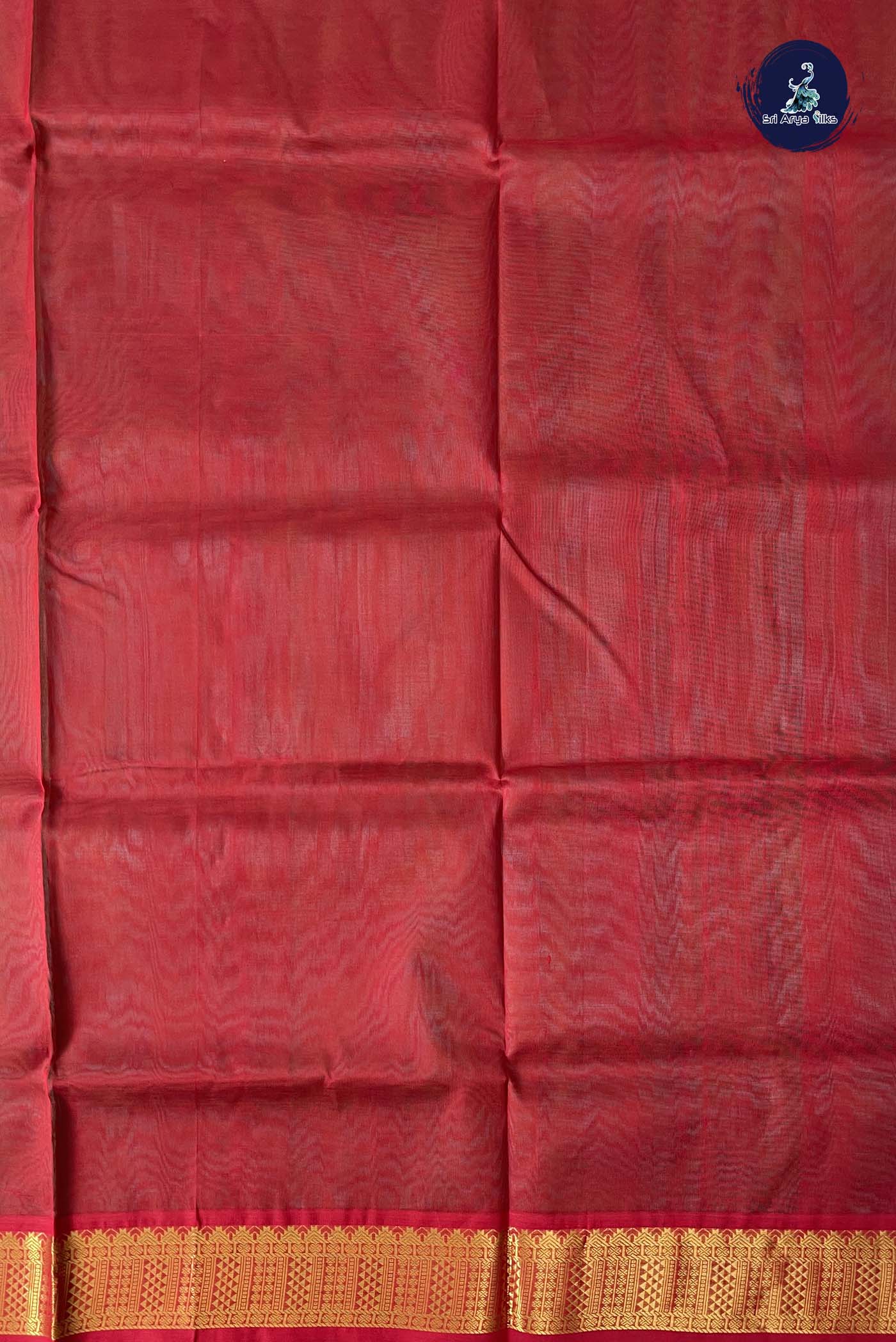 Dual Tone Green Simple Silk Cotton Saree With Plain Pattern