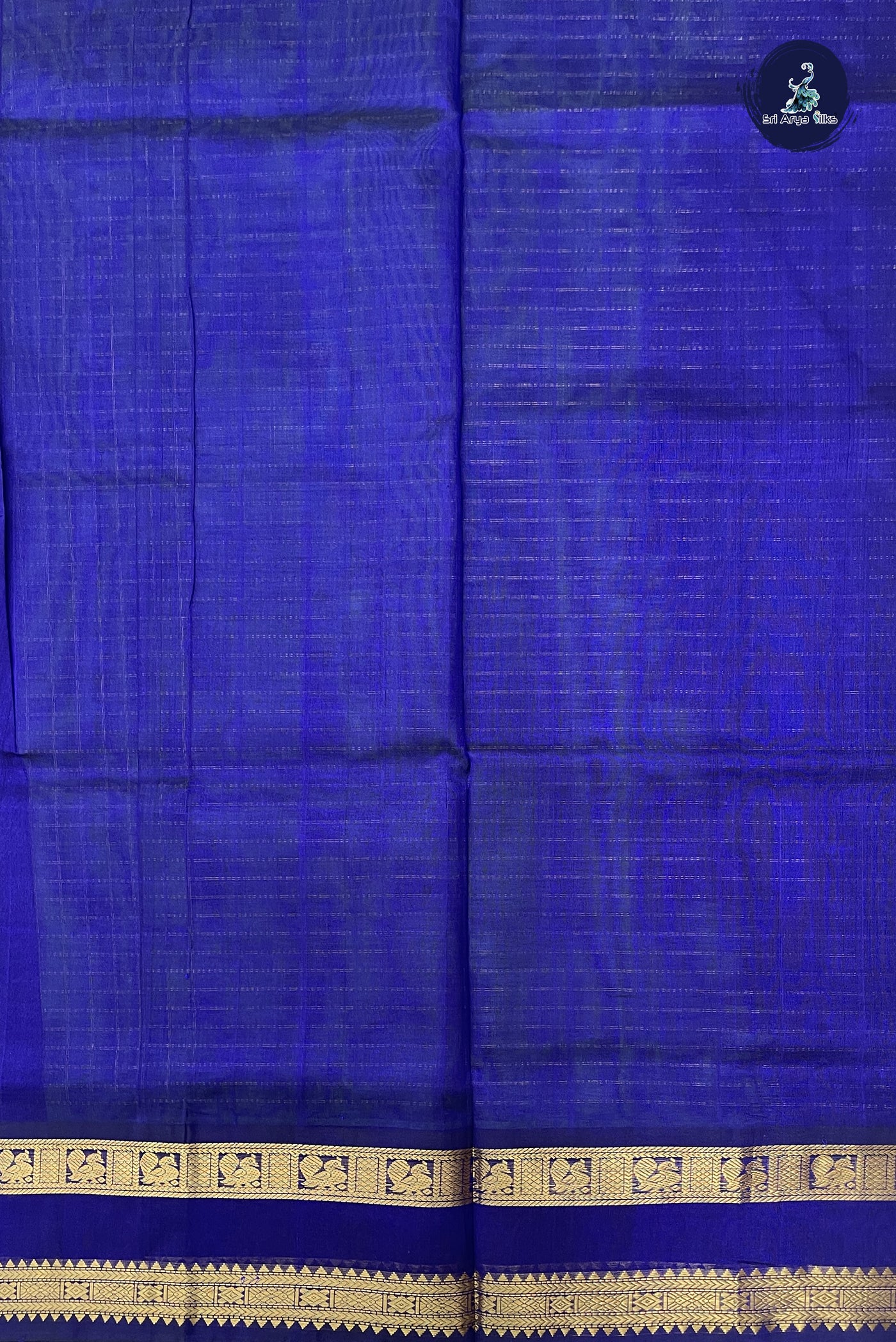 Greenish Blue Checked Saree With Zari Checked Pattern