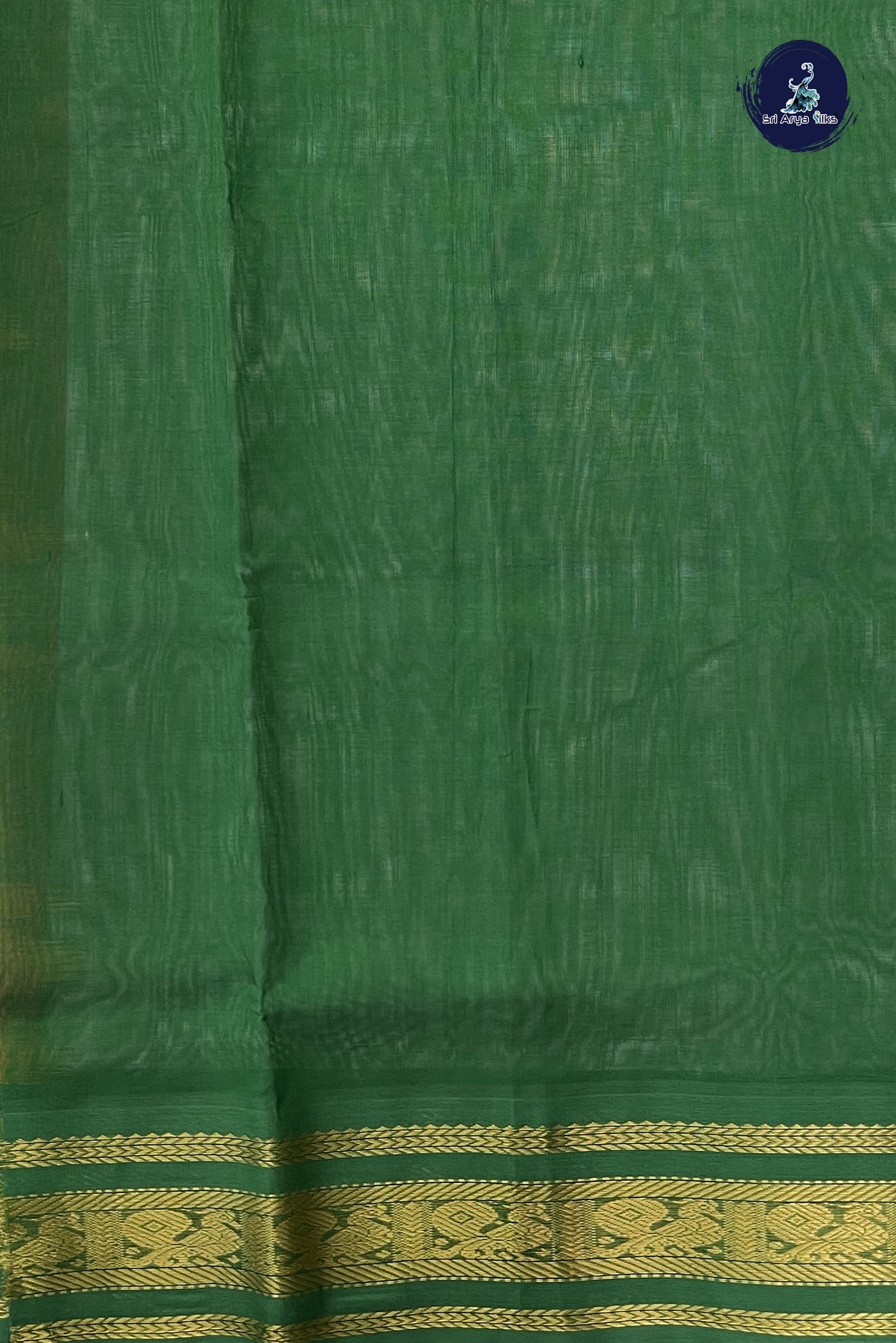 Peach Pink Korvai Silk Cotton Saree With Plain Pattern