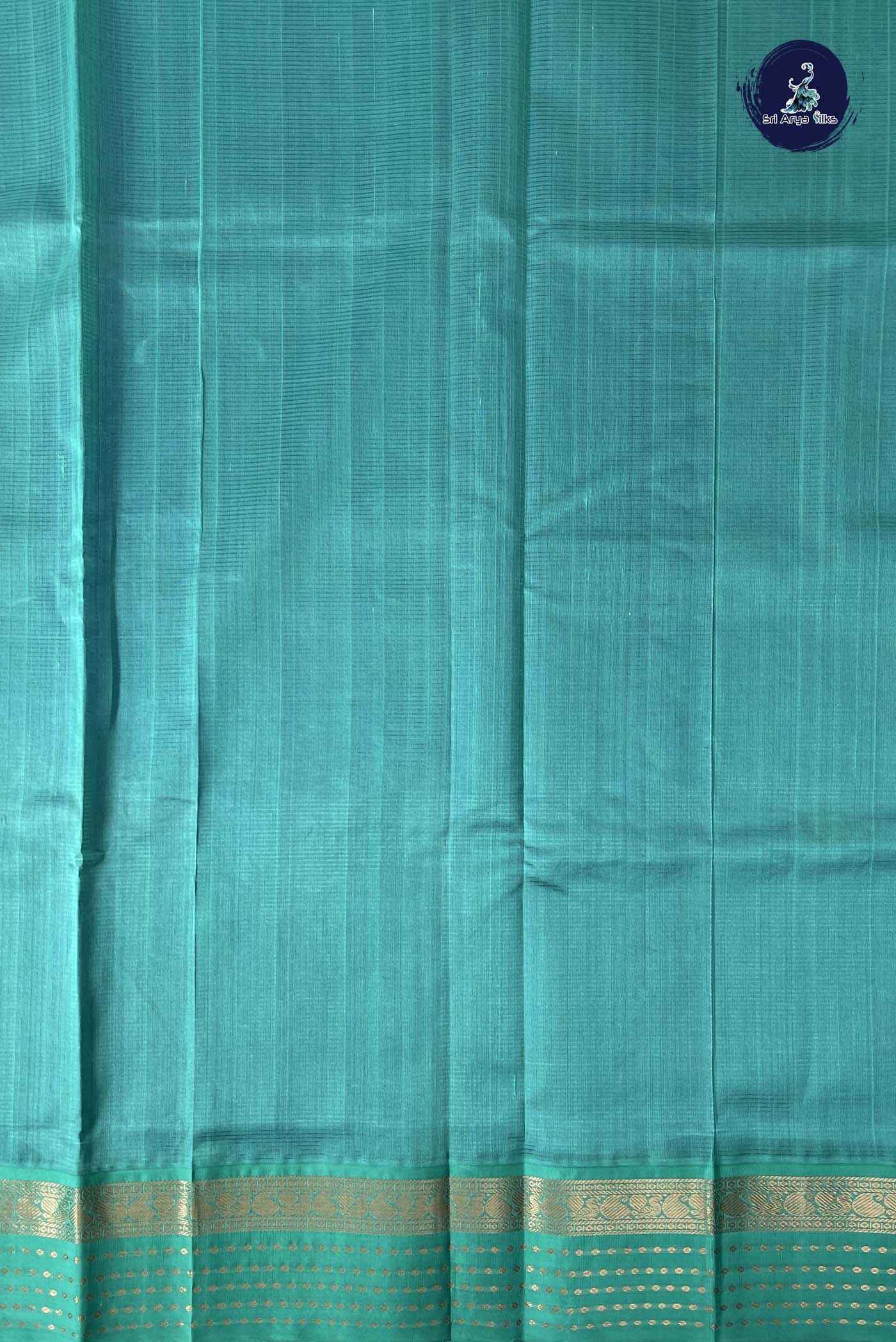 Royal Blue Korvai Silk Cotton Saree With Doria Lines Pattern