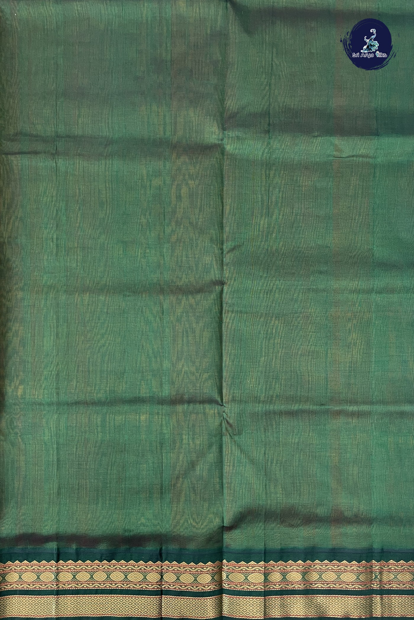 Lite Mustard Orange Korvai Silk Cotton Saree With Plain Pattern