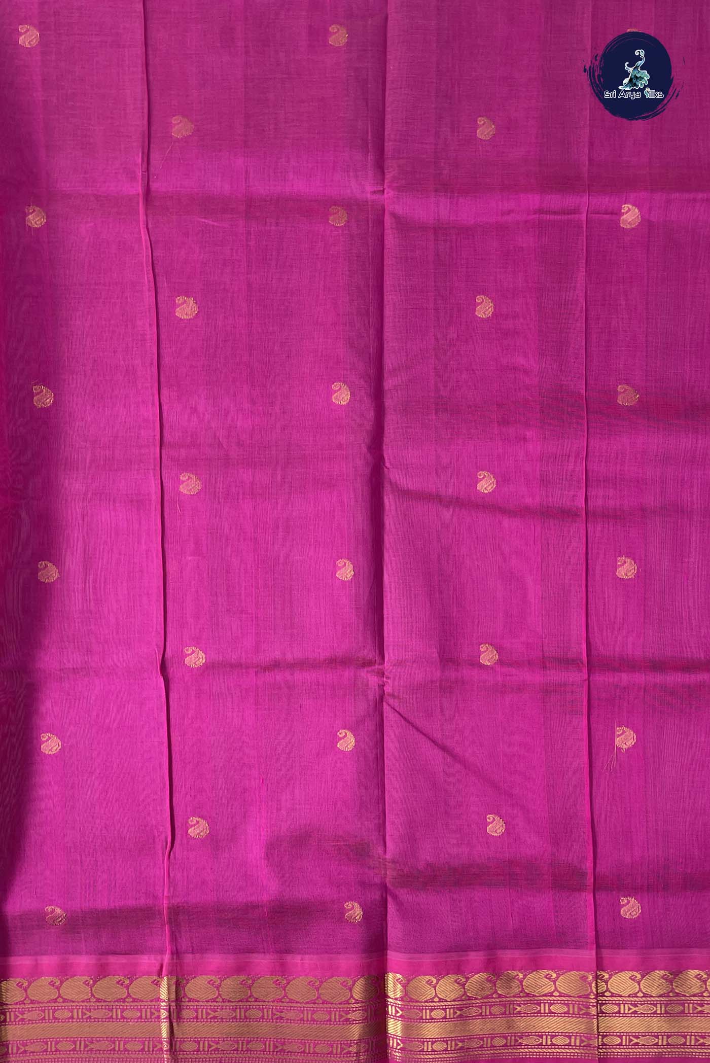 Grey Korvai Silk Cotton Saree With Zari Buttas Pattern