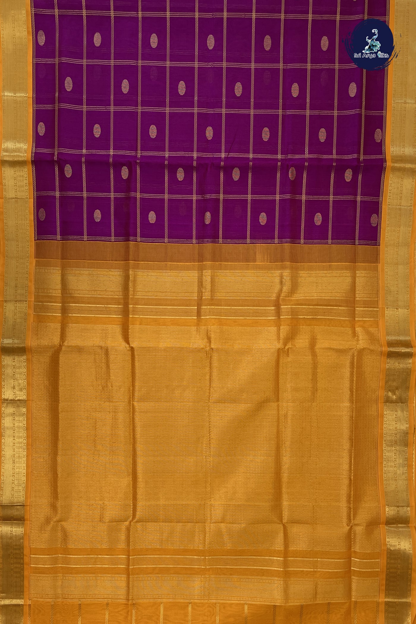 BeetRoot Shade Checked Saree With Zari Checked Pattern