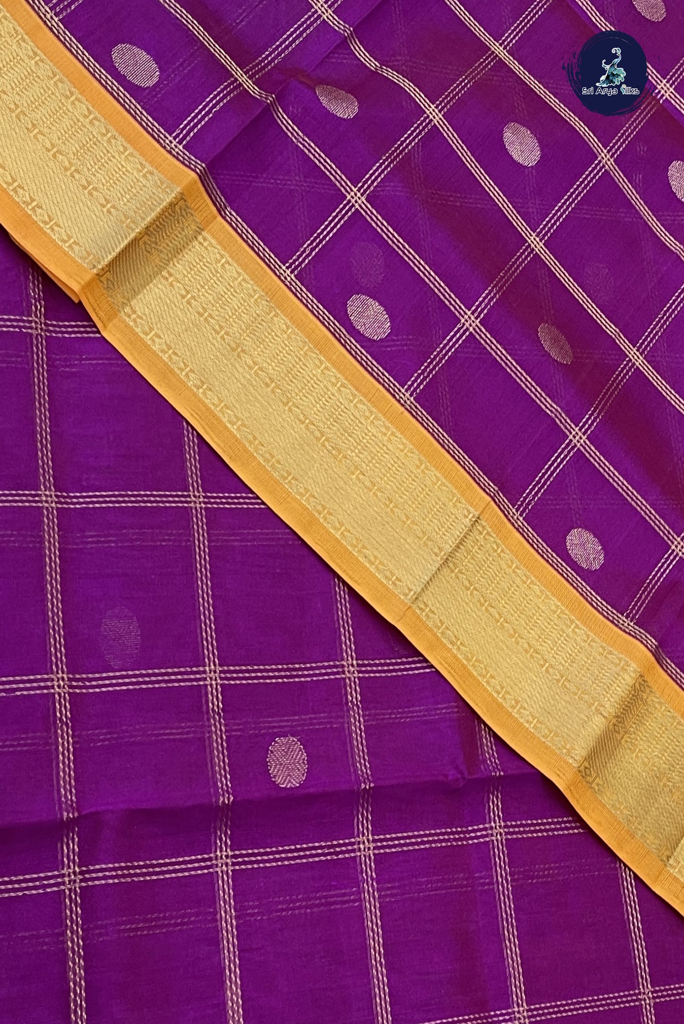 BeetRoot Shade Checked Saree With Zari Checked Pattern