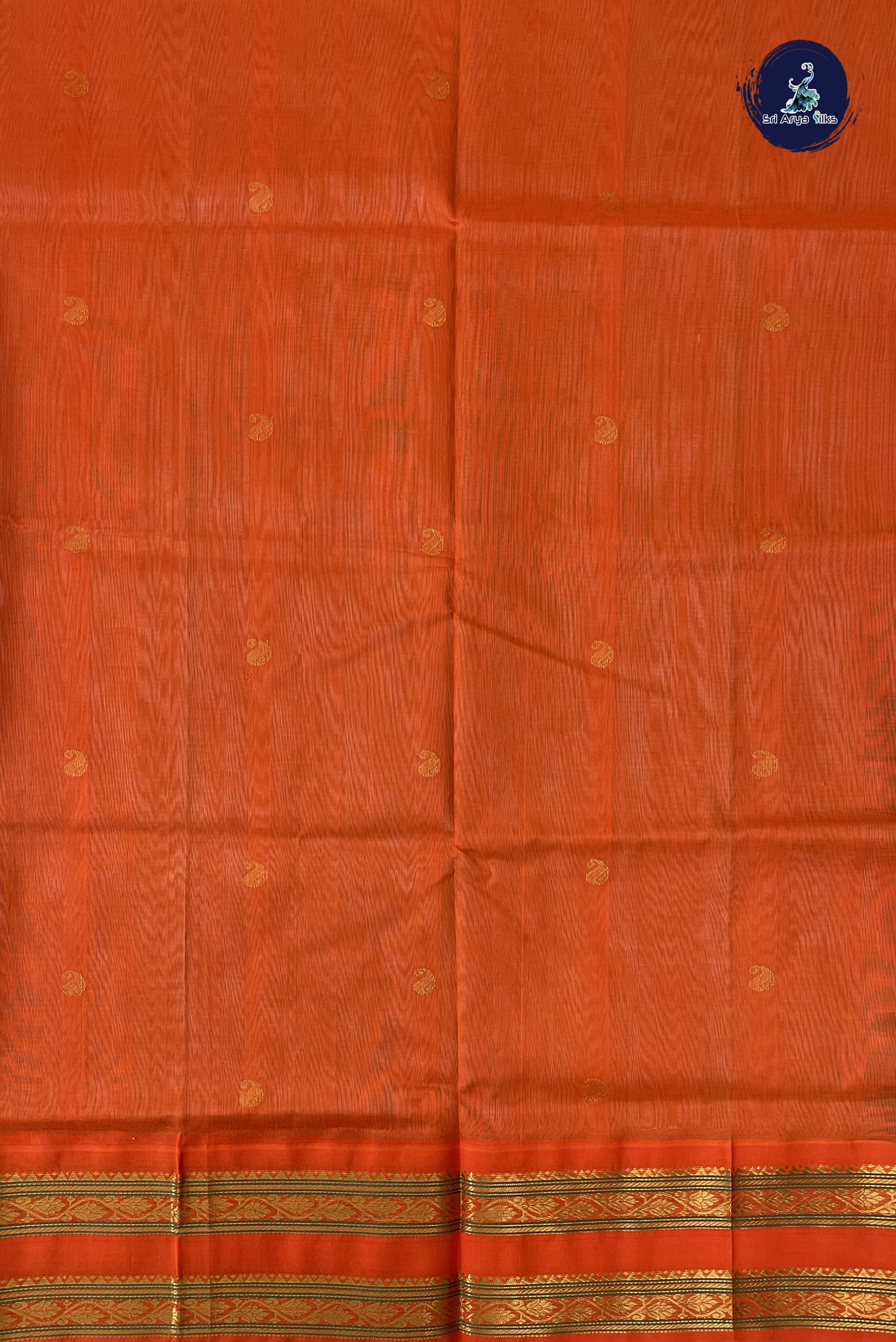 Beige Korvai Silk Cotton Saree With Zari Buttas Pattern