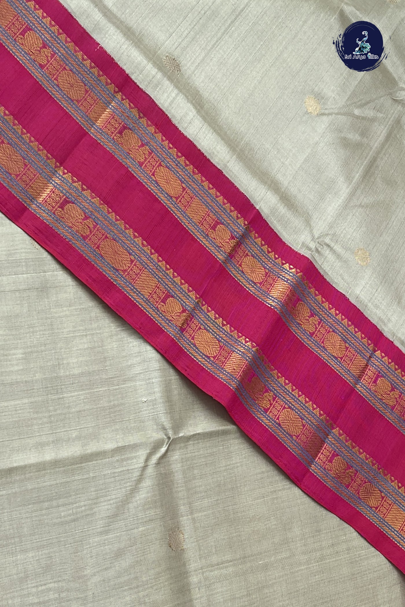 Elaichi Green Korvai Silk Cotton Saree With Zari Buttas Pattern