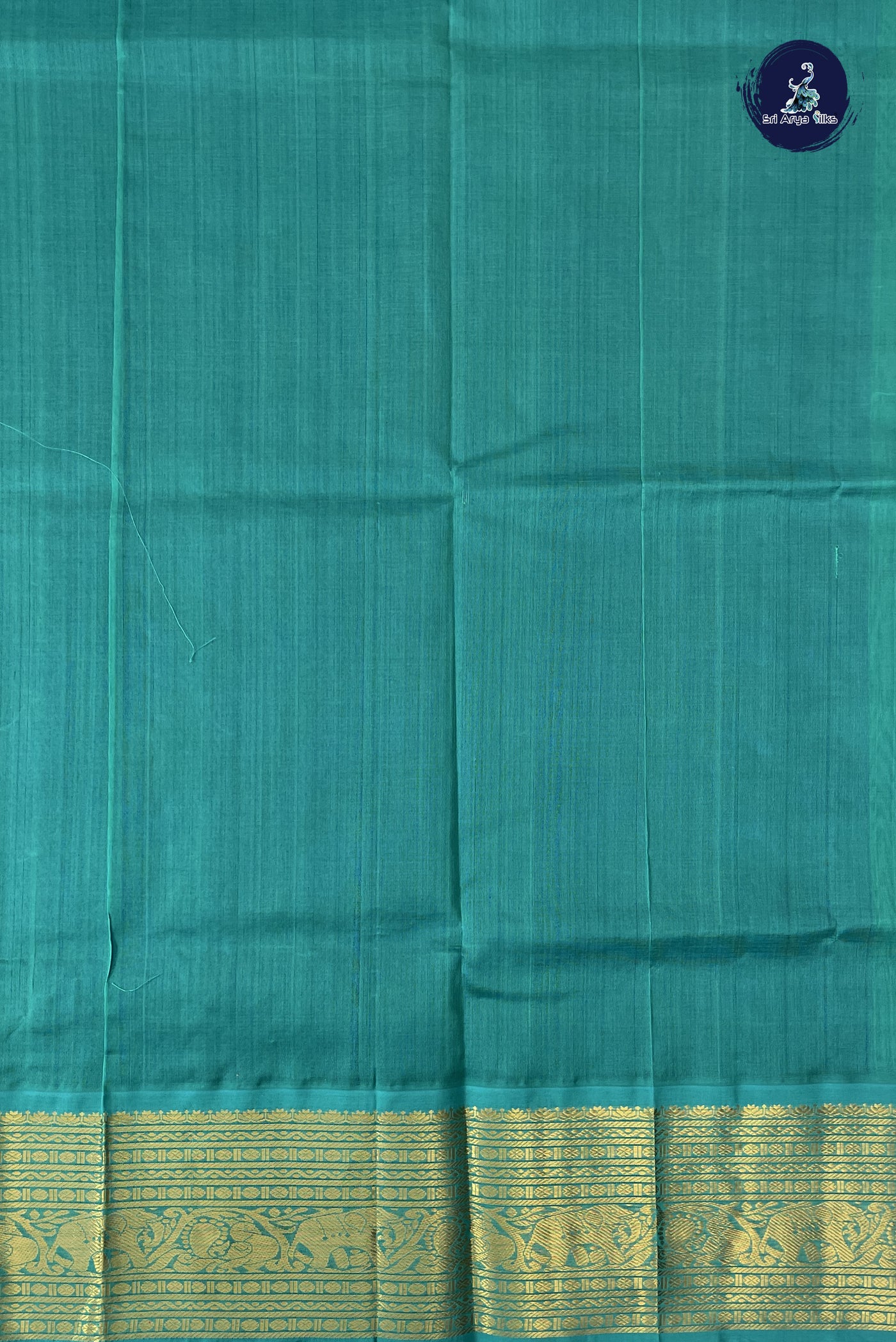 MS Blue Korvai Silk Cotton Saree With Plain Pattern