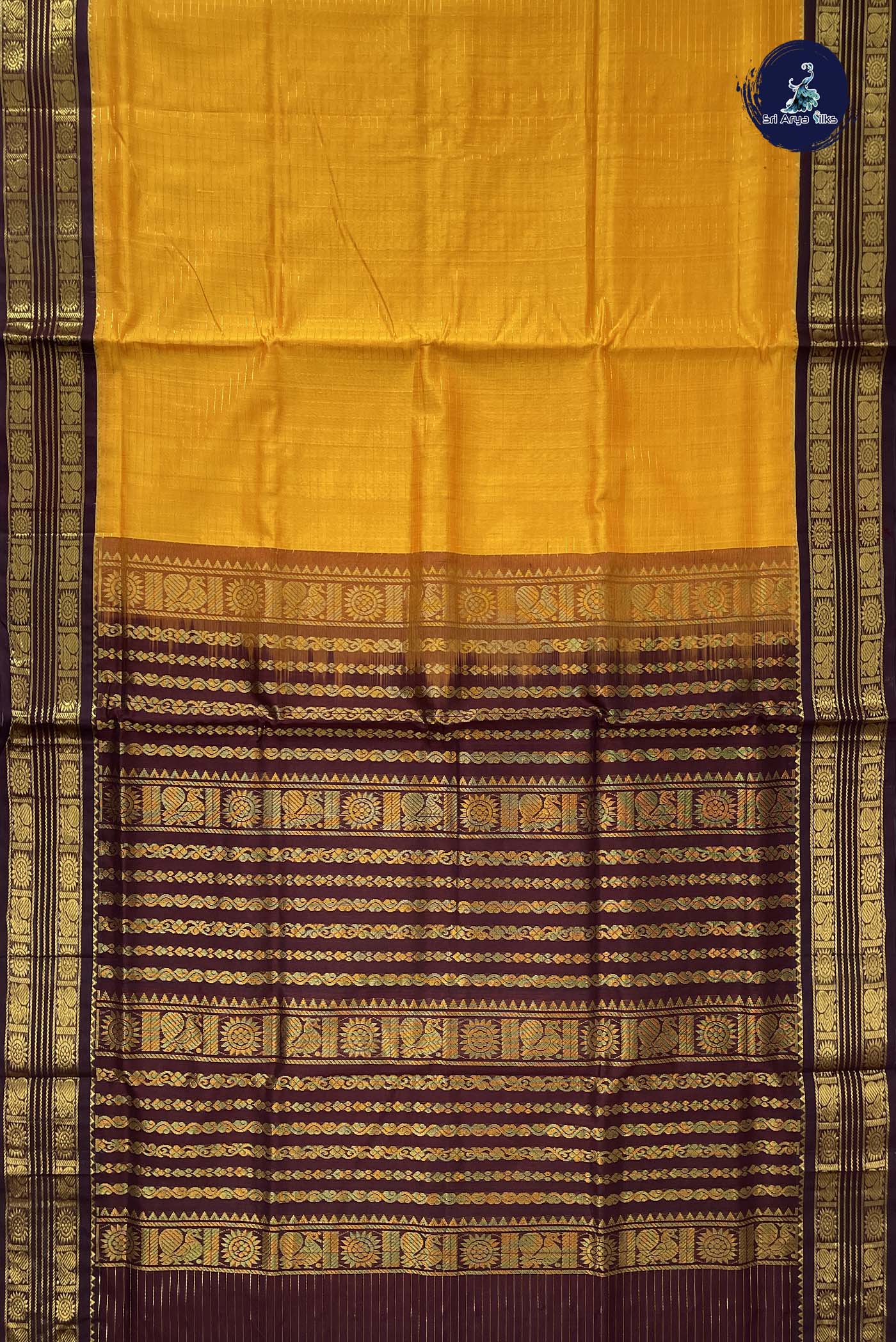 Mango Yellow Checked Saree With Zari Checked Pattern