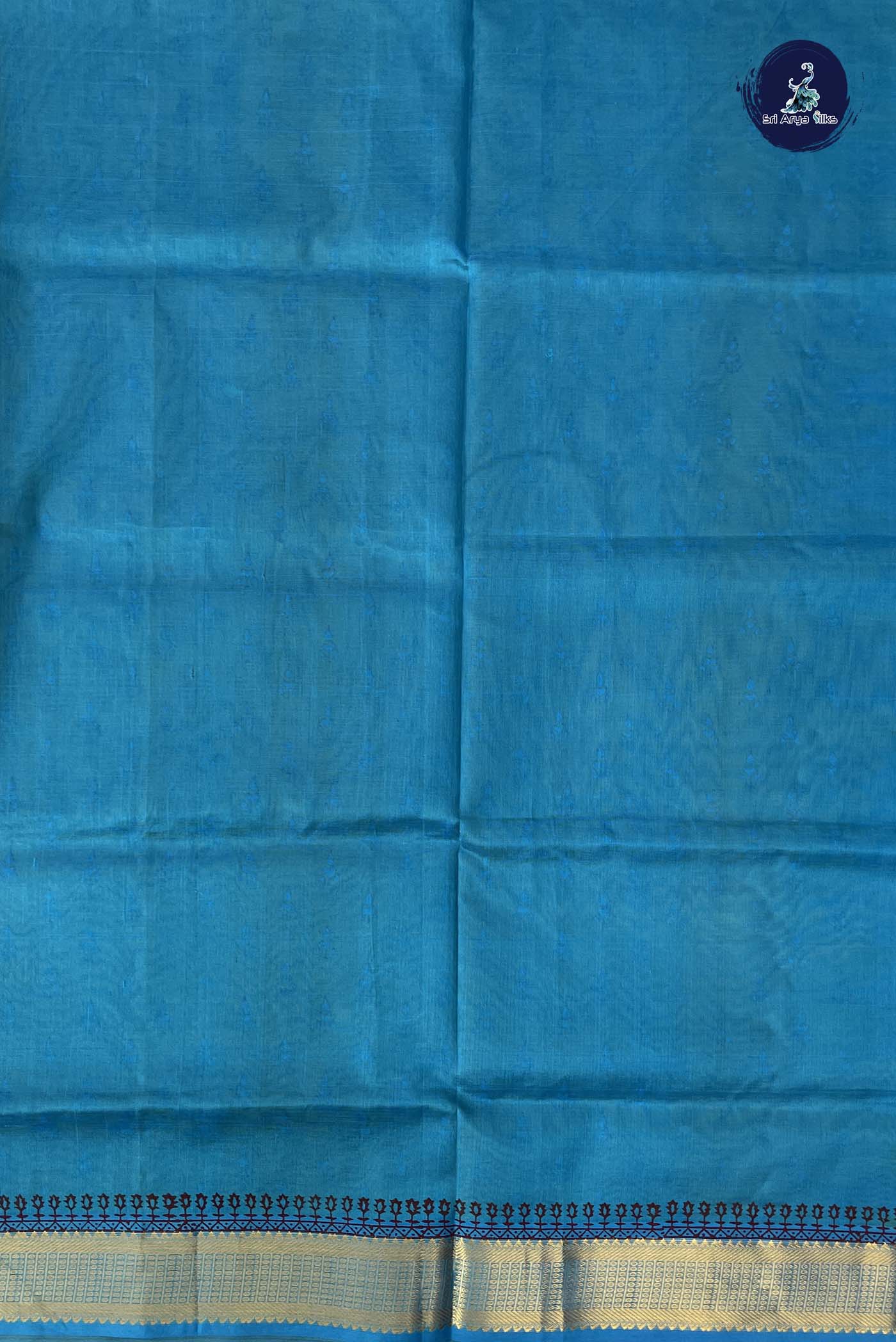 Mehendi Green Simple Silk Cotton Saree With Printed Pattern