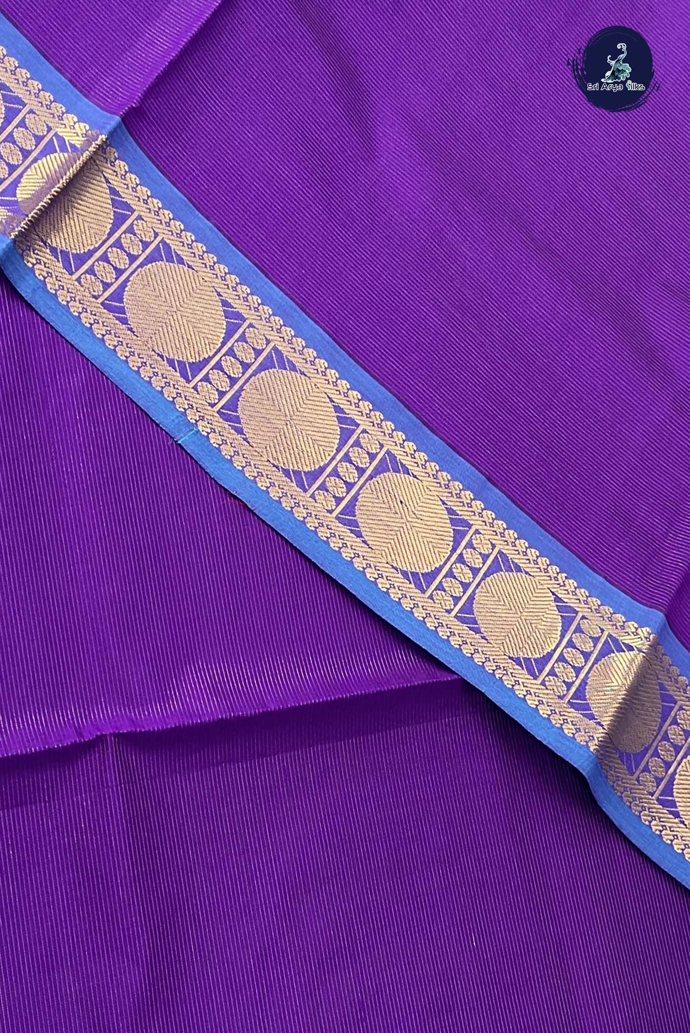 Violet Vaira Oosi Silk Cotton Saree With Vaira Oosi Pattern