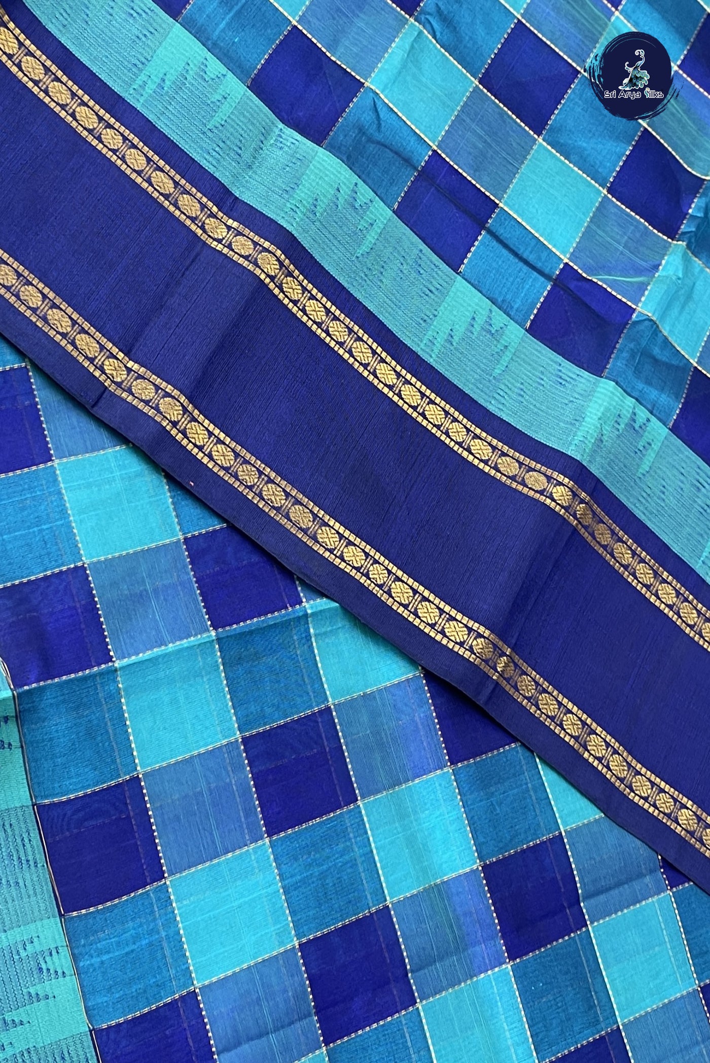 Multi Colour Korvai Silk Cotton Saree With Paalum Pazham Kattam Pattern