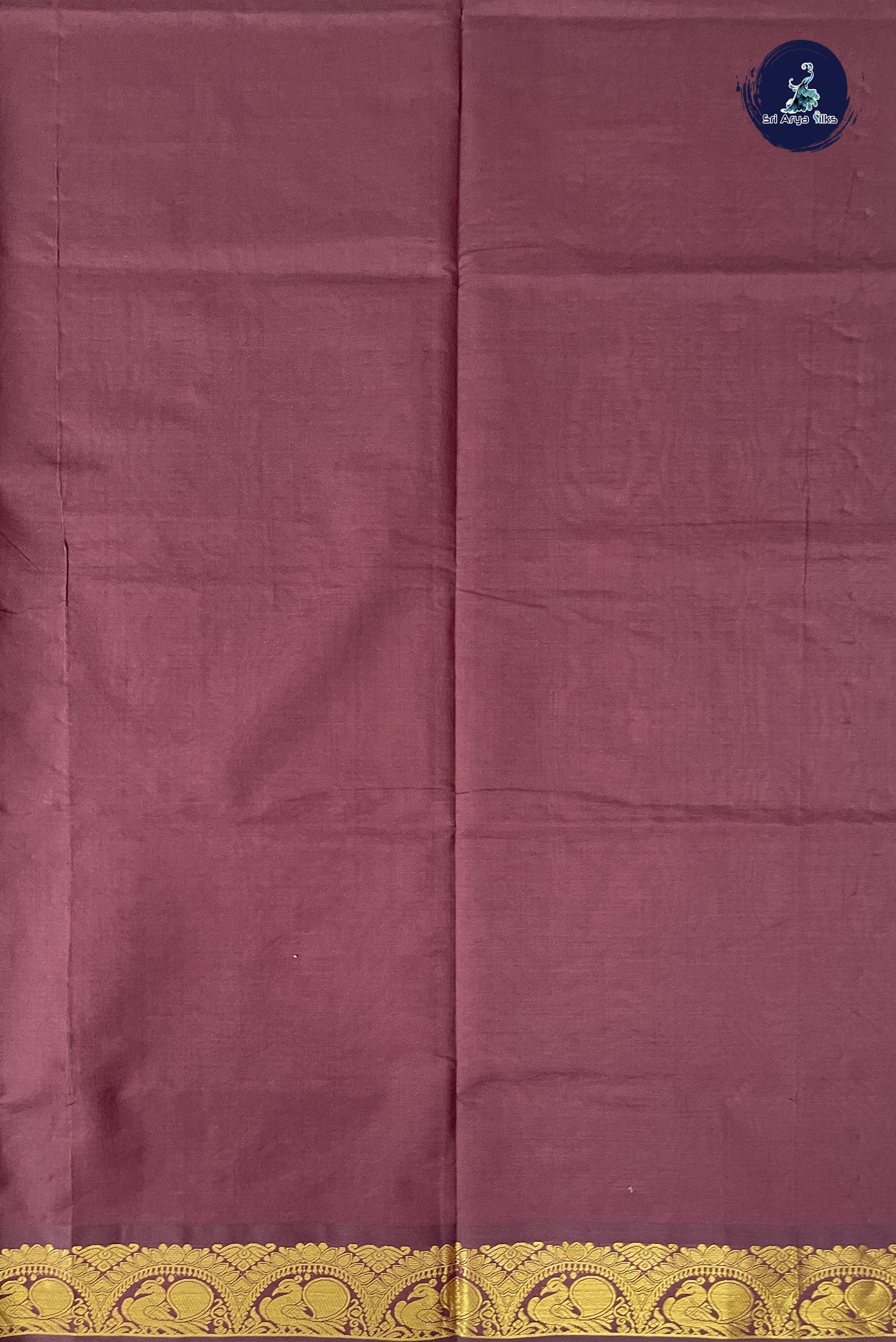 Dusty Pink Kanchi Semi Silk Cotton Saree With Plain Pattern