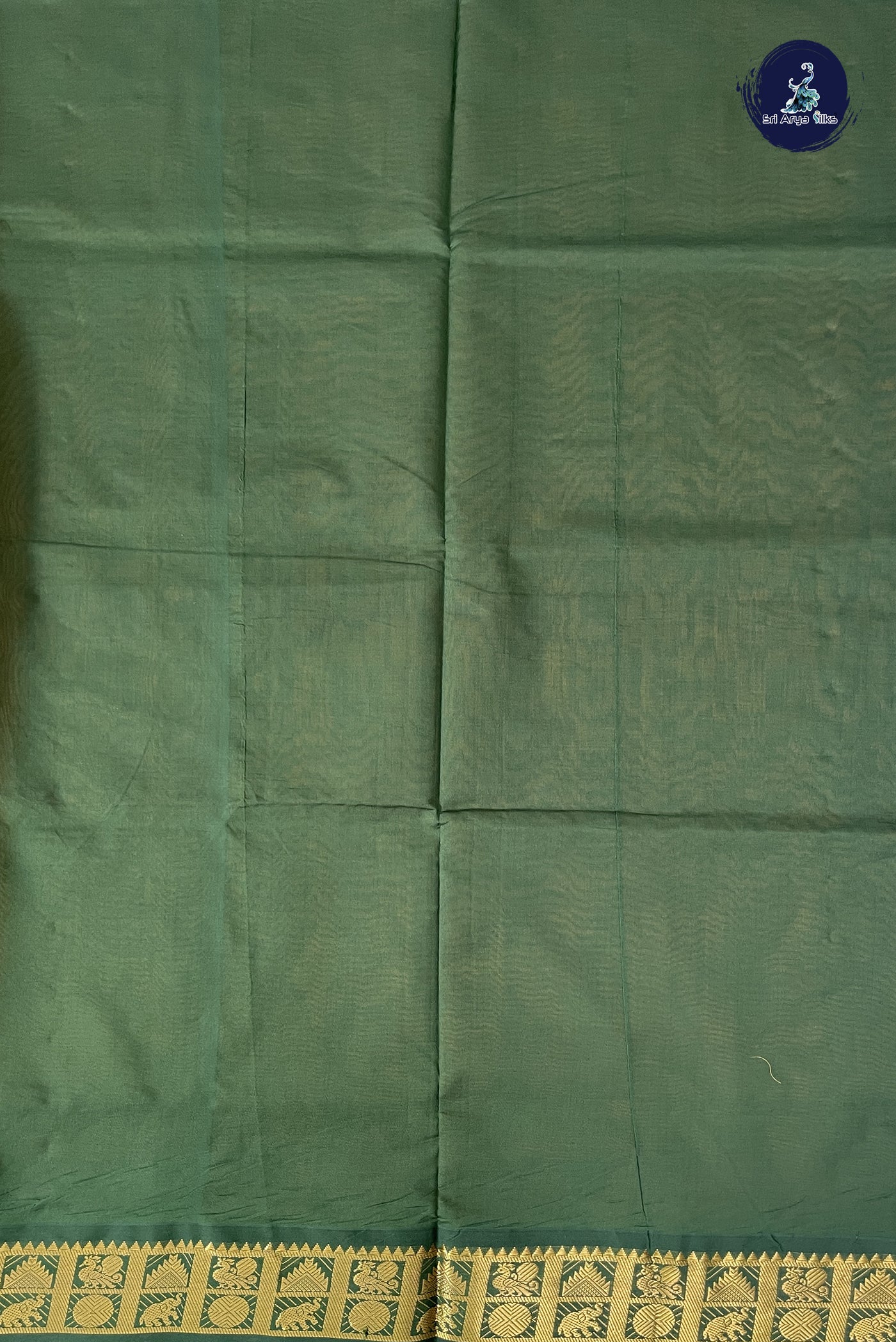 Mustard Yellow Kanchi Semi Silk Cotton Saree With Plain Pattern