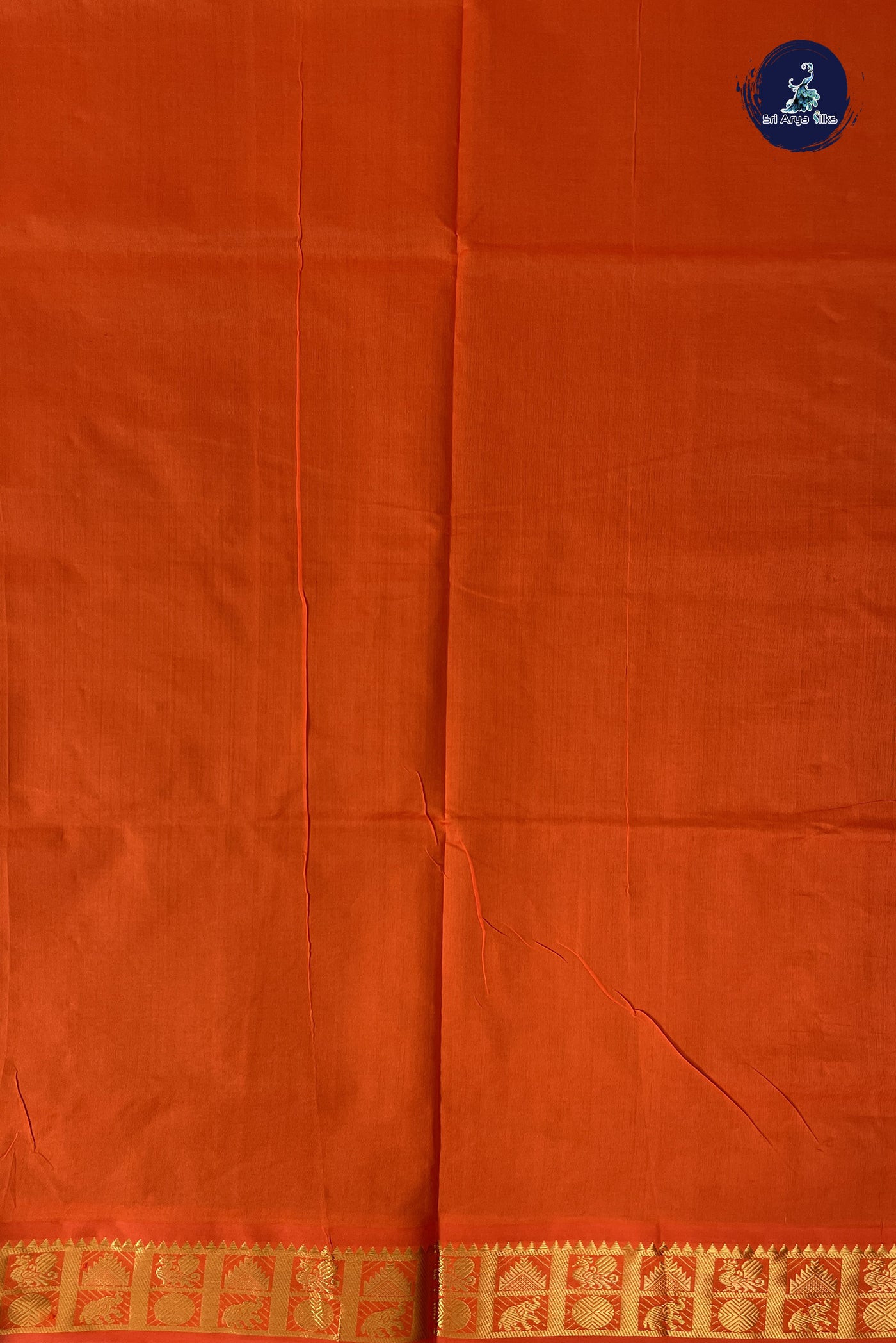 Dark Green Kanchi Semi Silk Cotton Saree With Plain Pattern