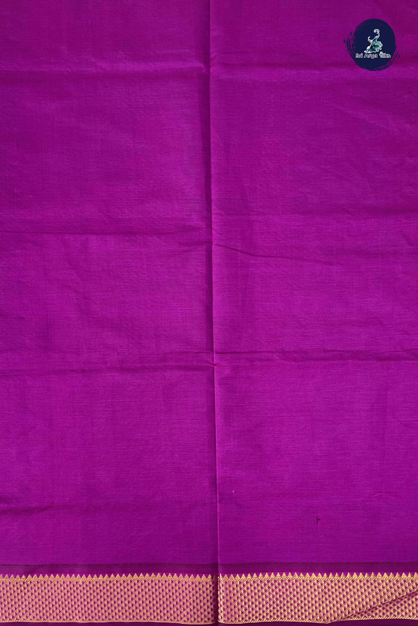 Copper Sulphate Blue Kanchi Semi Silk Cotton Saree With Plain Pattern