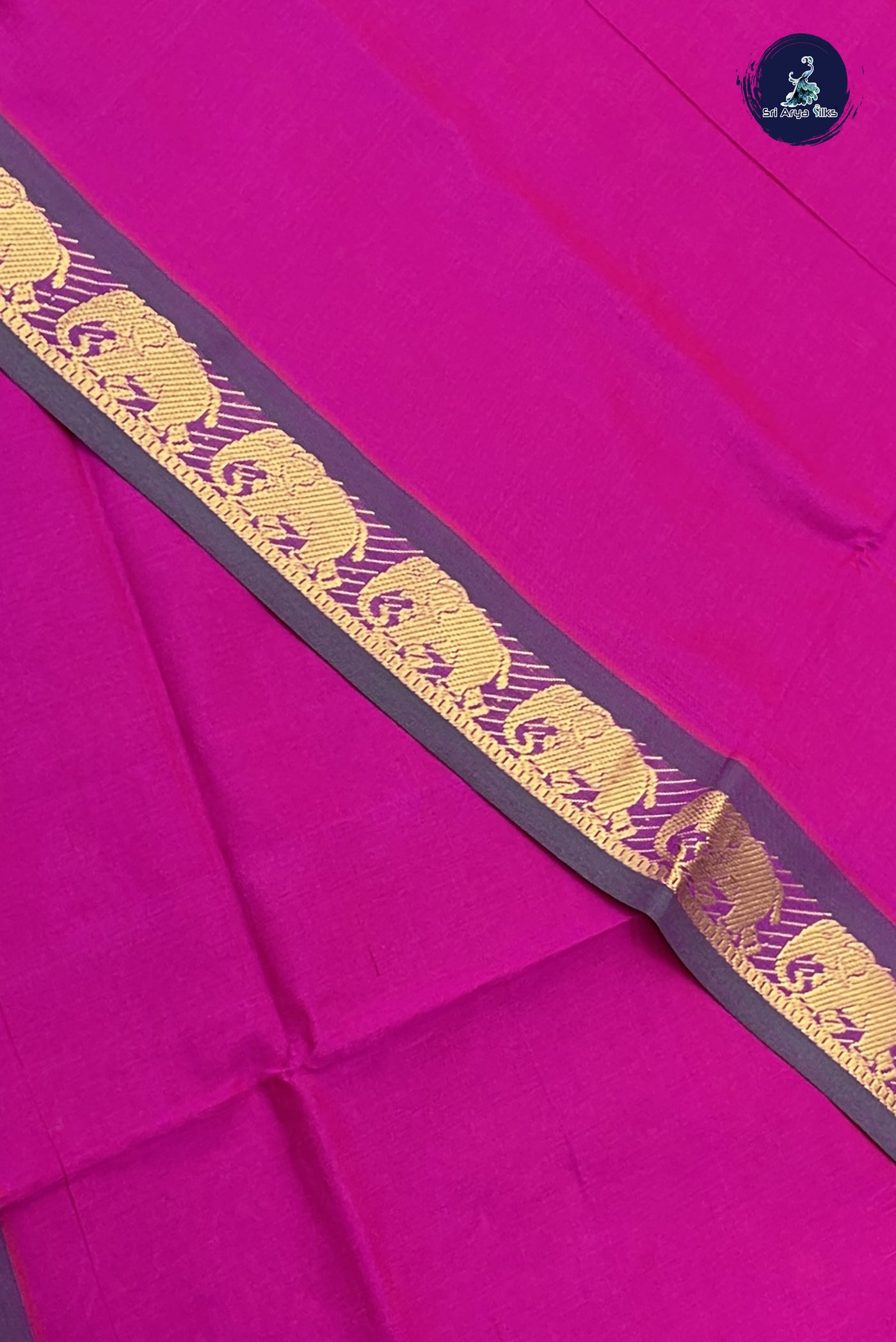 Vadamalli Kanchi Semi Silk Cotton Saree With Plain Pattern