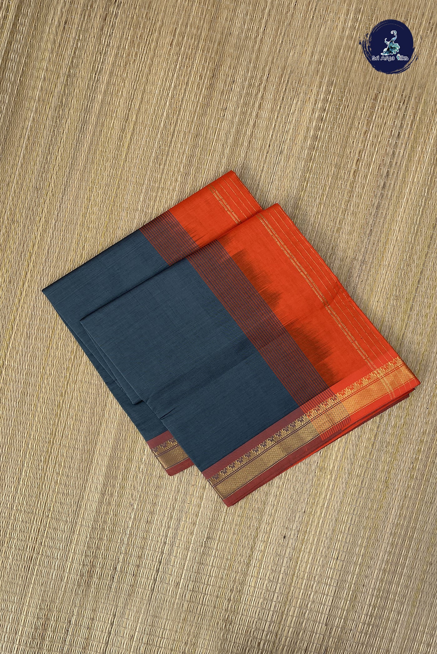 Grey Kanchi Semi Silk Cotton Saree With Plain Pattern