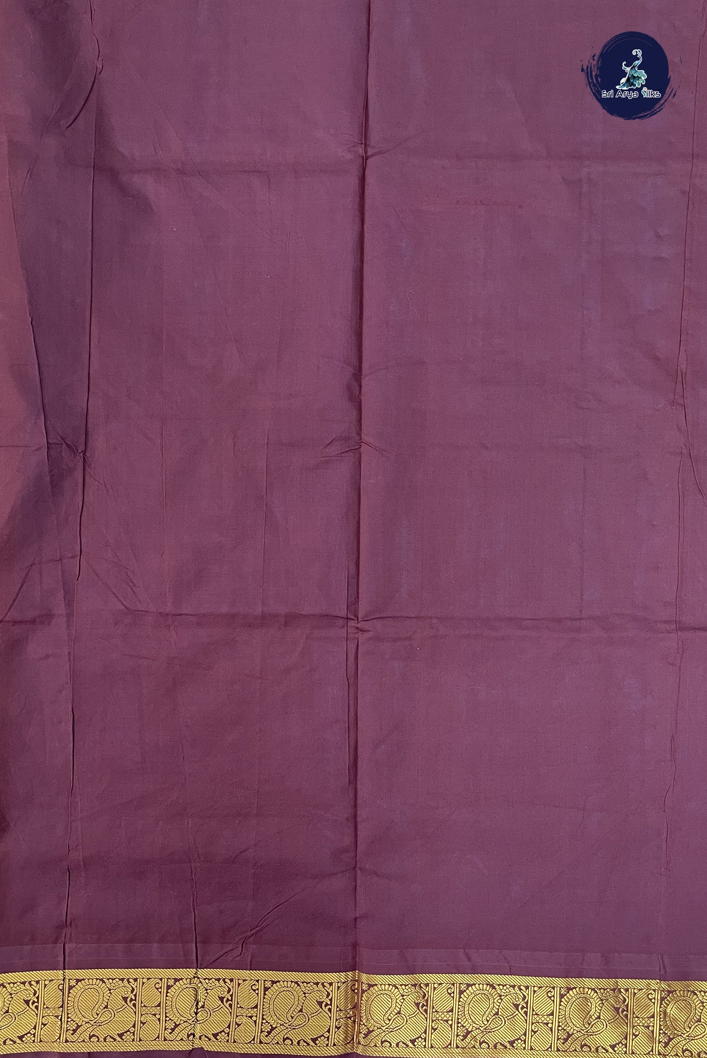 Copper Sulphate Blue Kanchi Semi Silk Cotton Saree With Plain Pattern