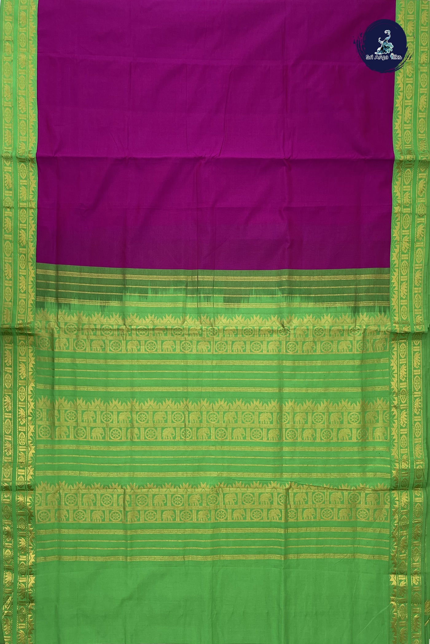 Vadamalli Kanchi Semi Silk Cotton Saree With Plain Pattern