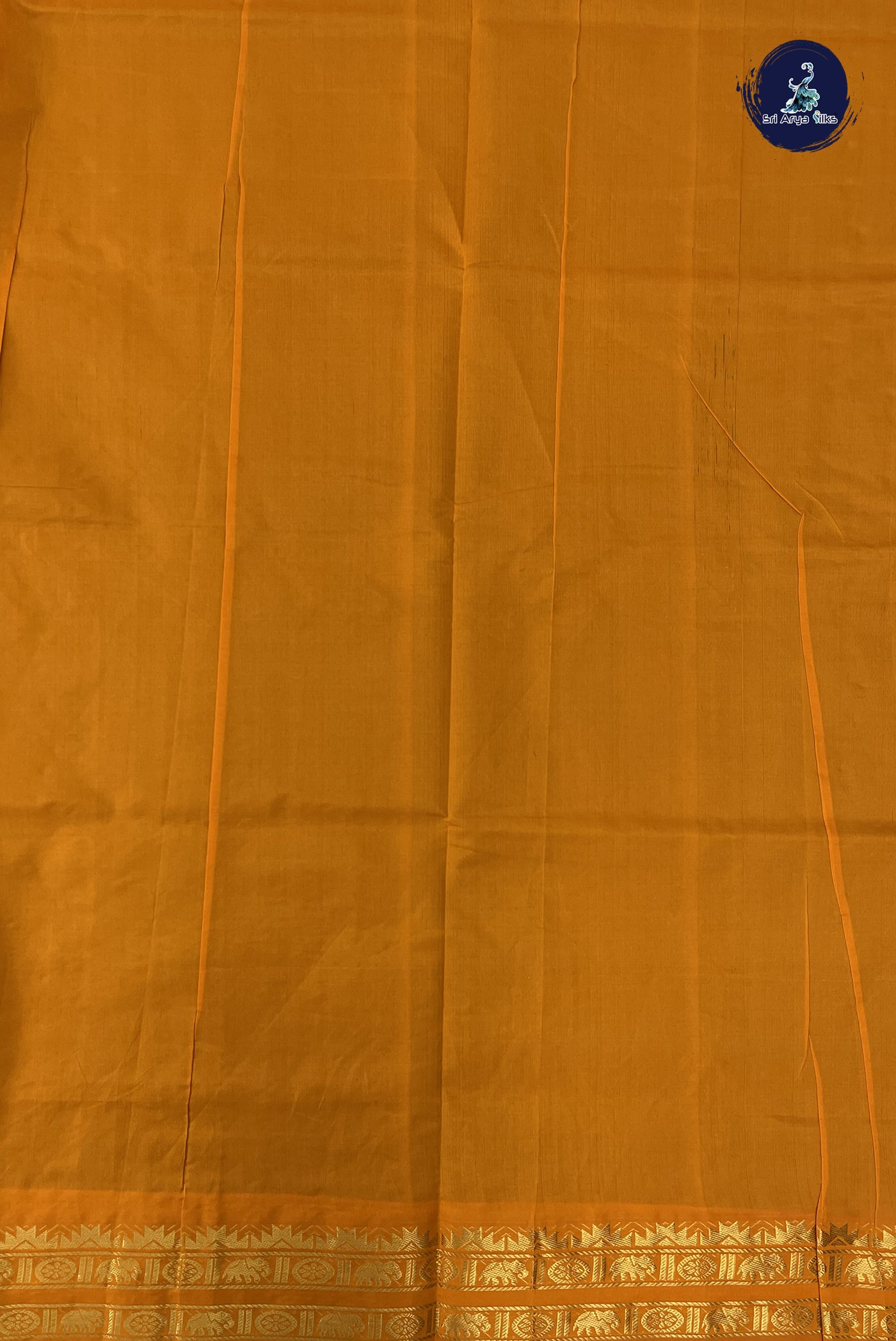 Dark Green Kanchi Semi Silk Cotton Saree With Plain Pattern