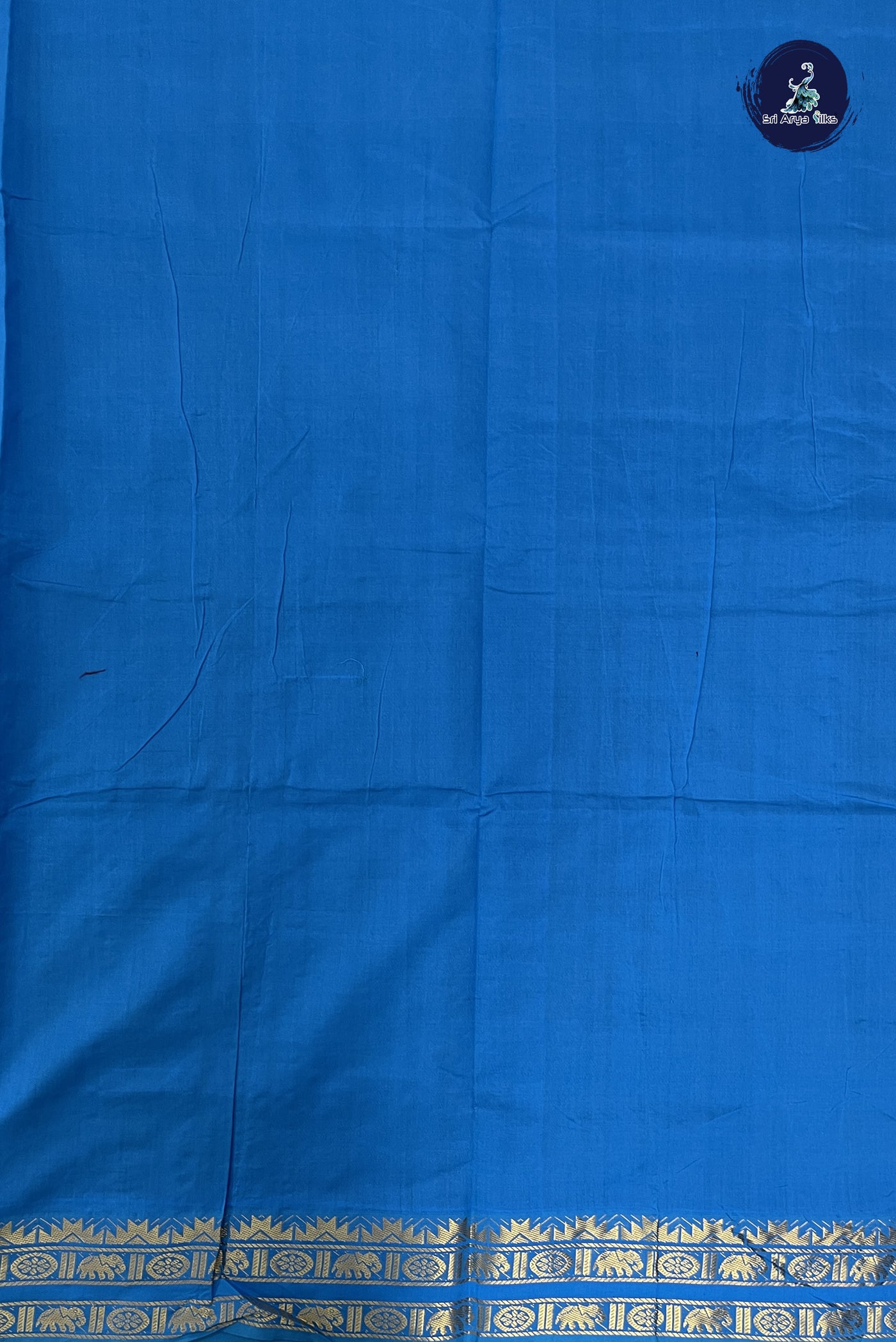 Brown Kanchi Semi Silk Cotton Saree With Plain Pattern