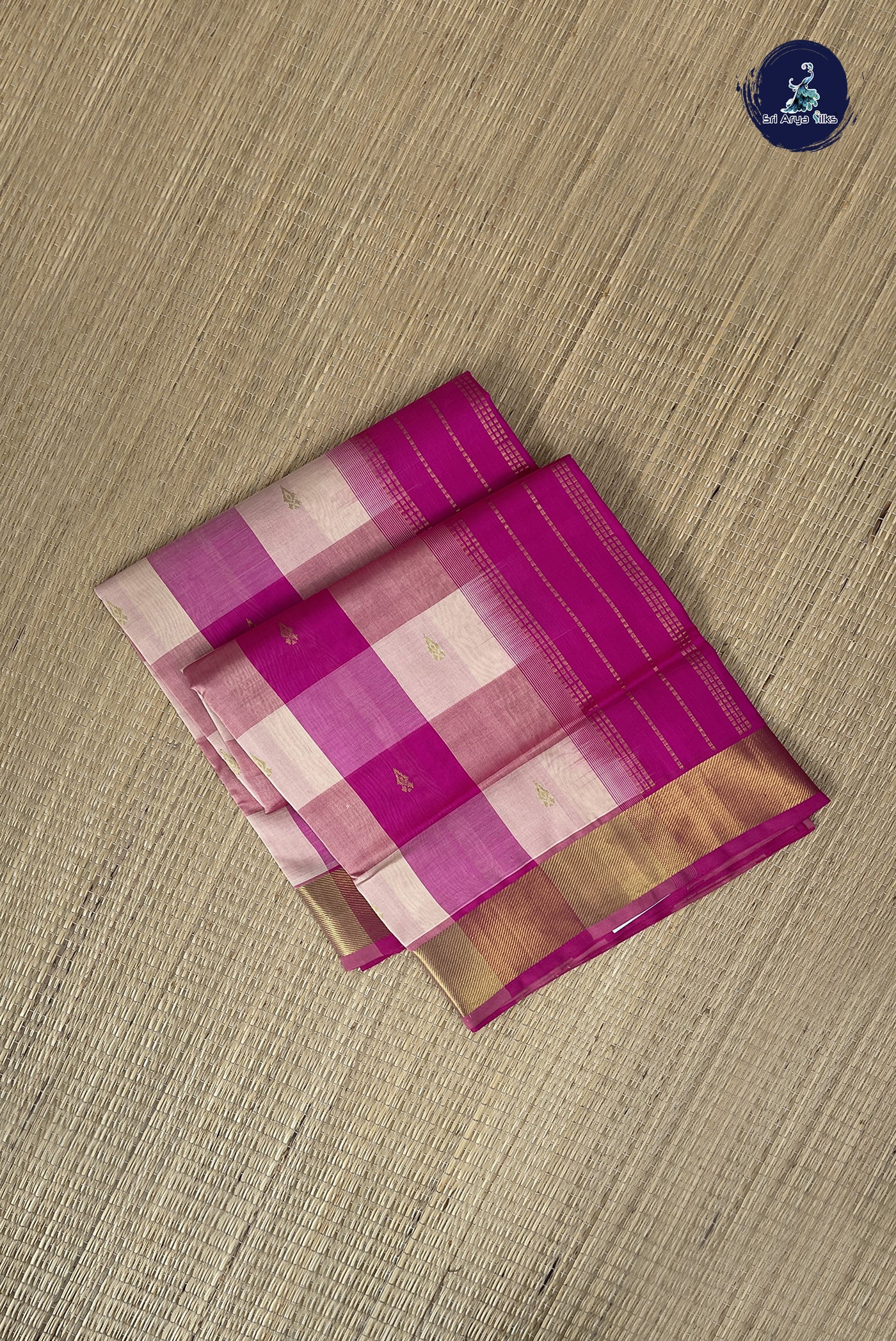 Multi Colour Checked Saree With Paalum Pazham Kattam Pattern