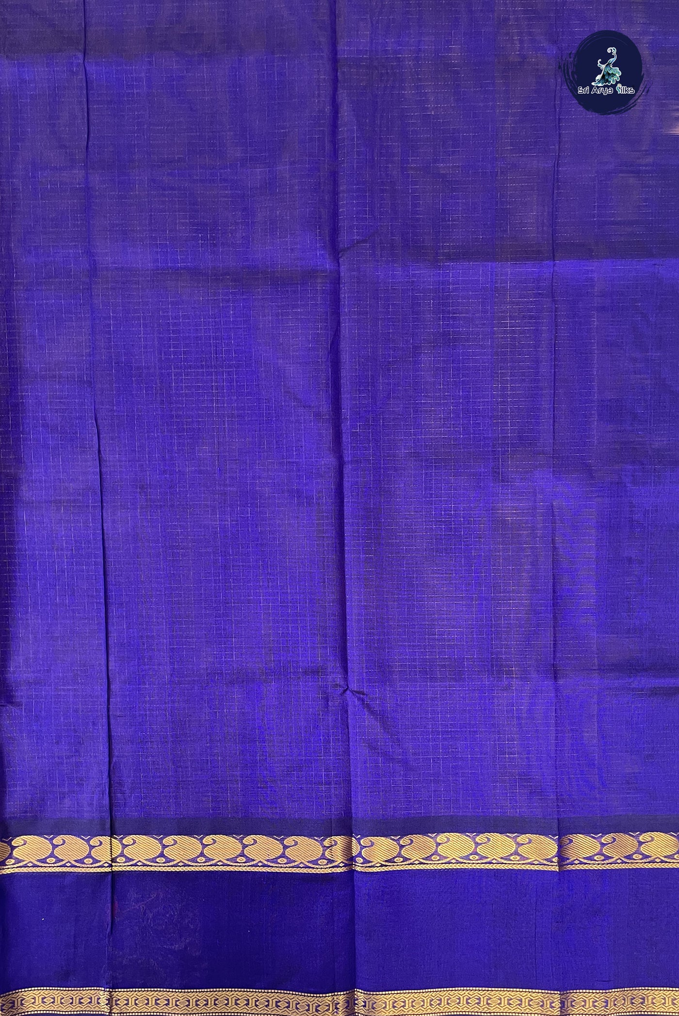 Lavender Checked Saree With Zari Checked Pattern