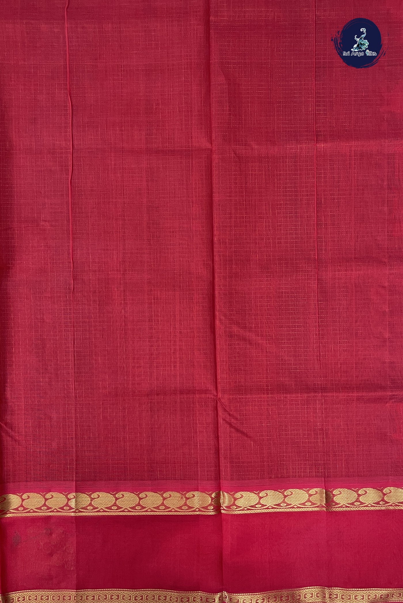 Dual Tone Maroon Checked Saree With Zari Checked Pattern