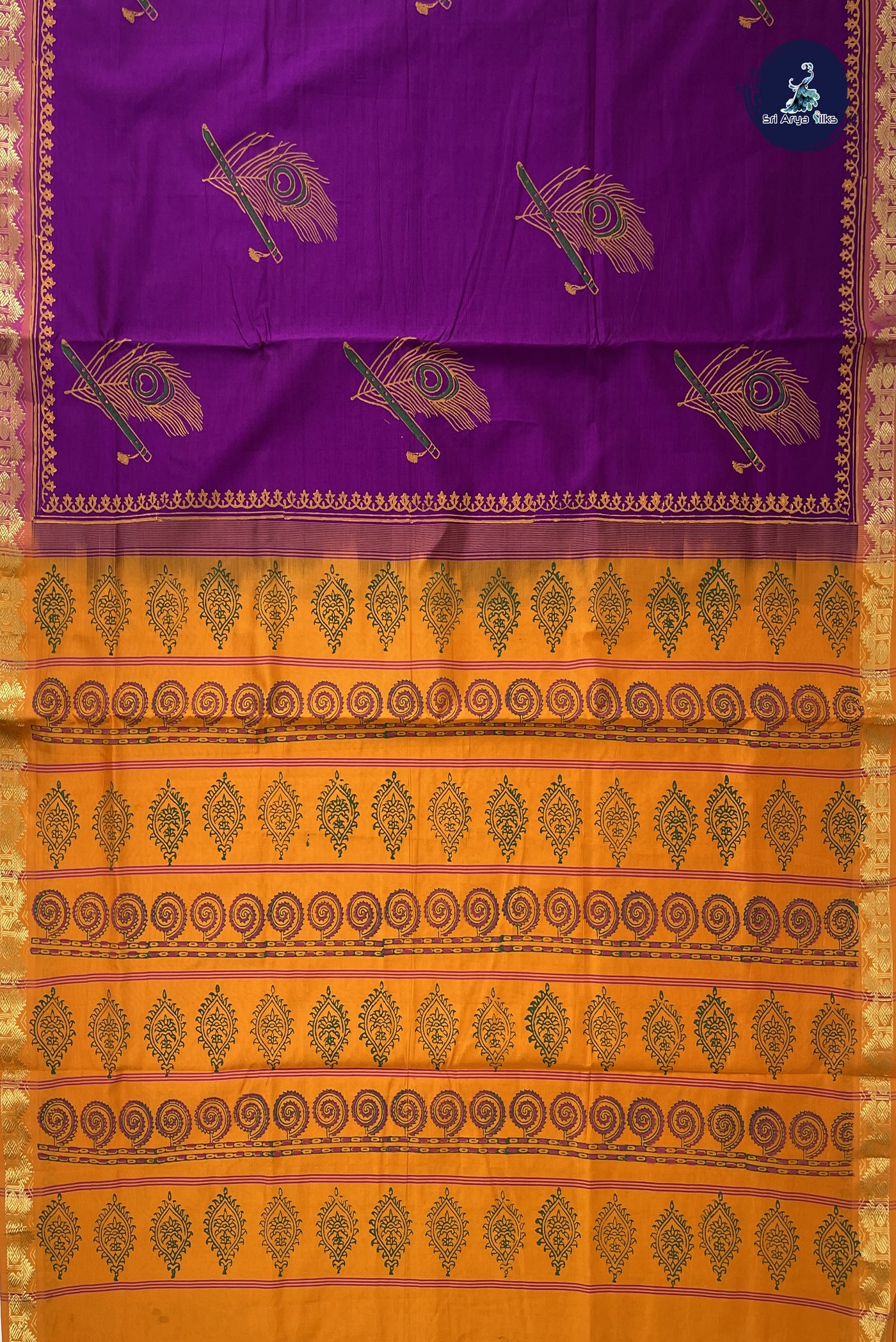 Vadamalli Kanchi Semi Silk Cotton Saree With Printed Pattern