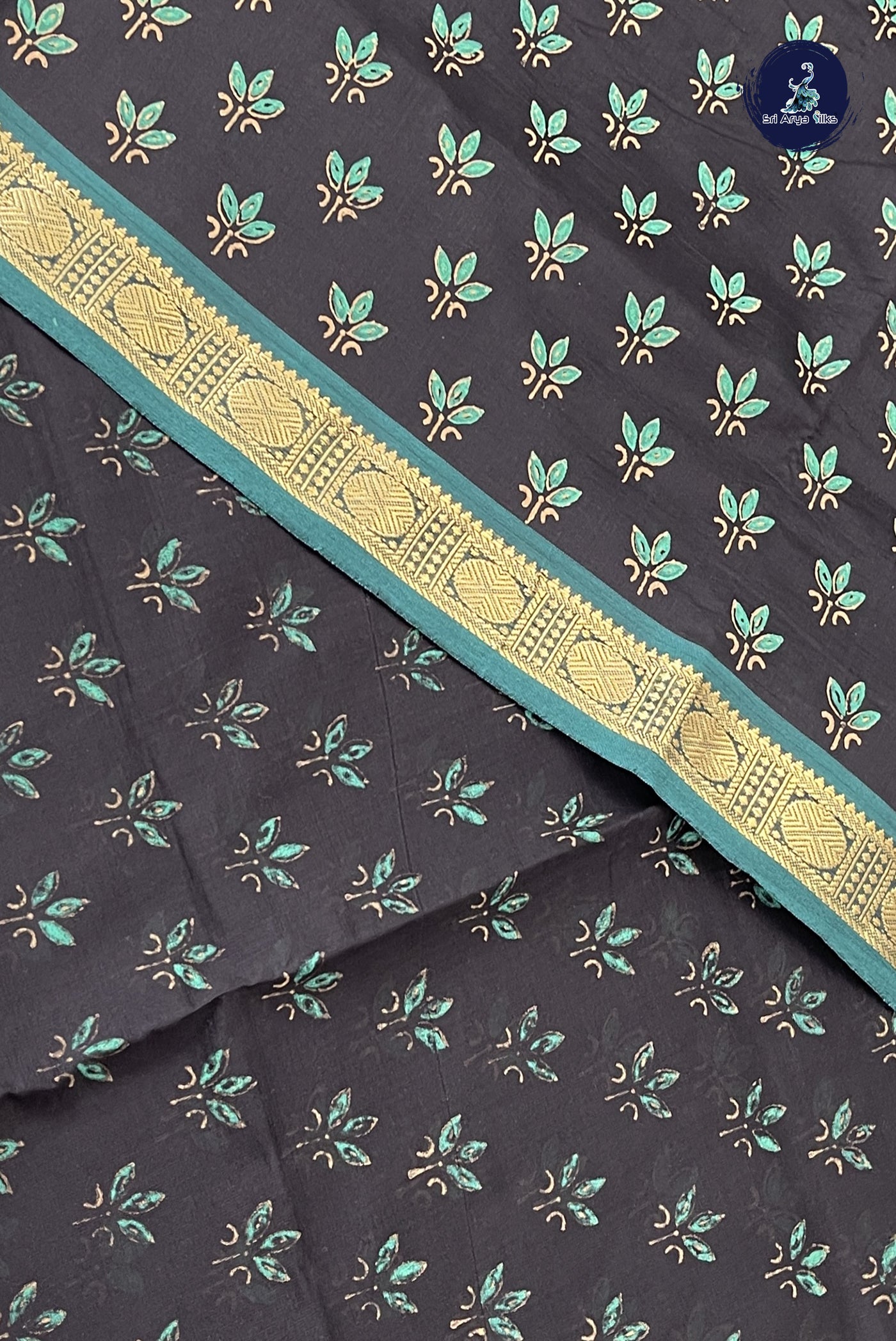 Black Kanchi Semi Silk Cotton Saree With Printed Pattern