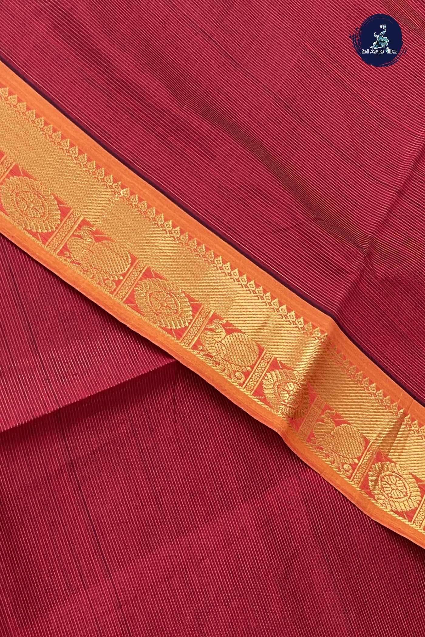 Arakku Kanchi Semi Silk Cotton Saree With Vaira Oosi Pattern