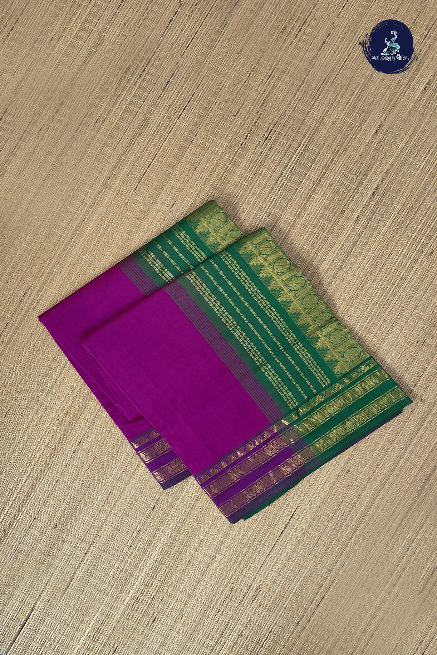 Vadamalli Kanchi Semi Silk Cotton Saree With Plain Pattern