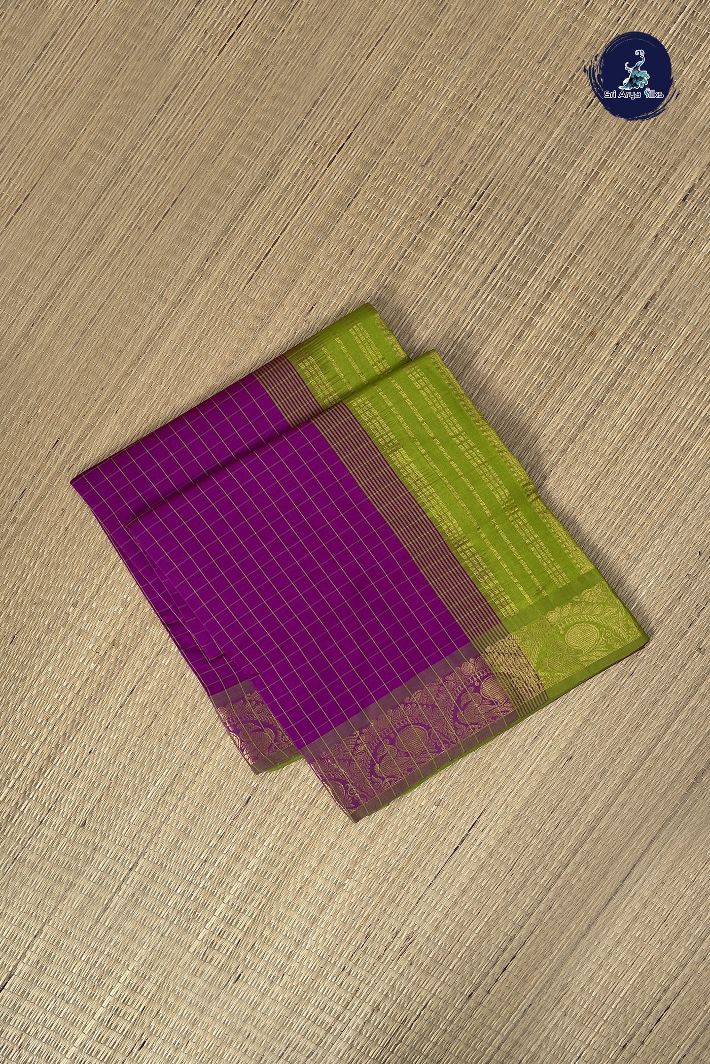 Vadamalli Kanchi Semi Silk Cotton Saree With Checked Pattern