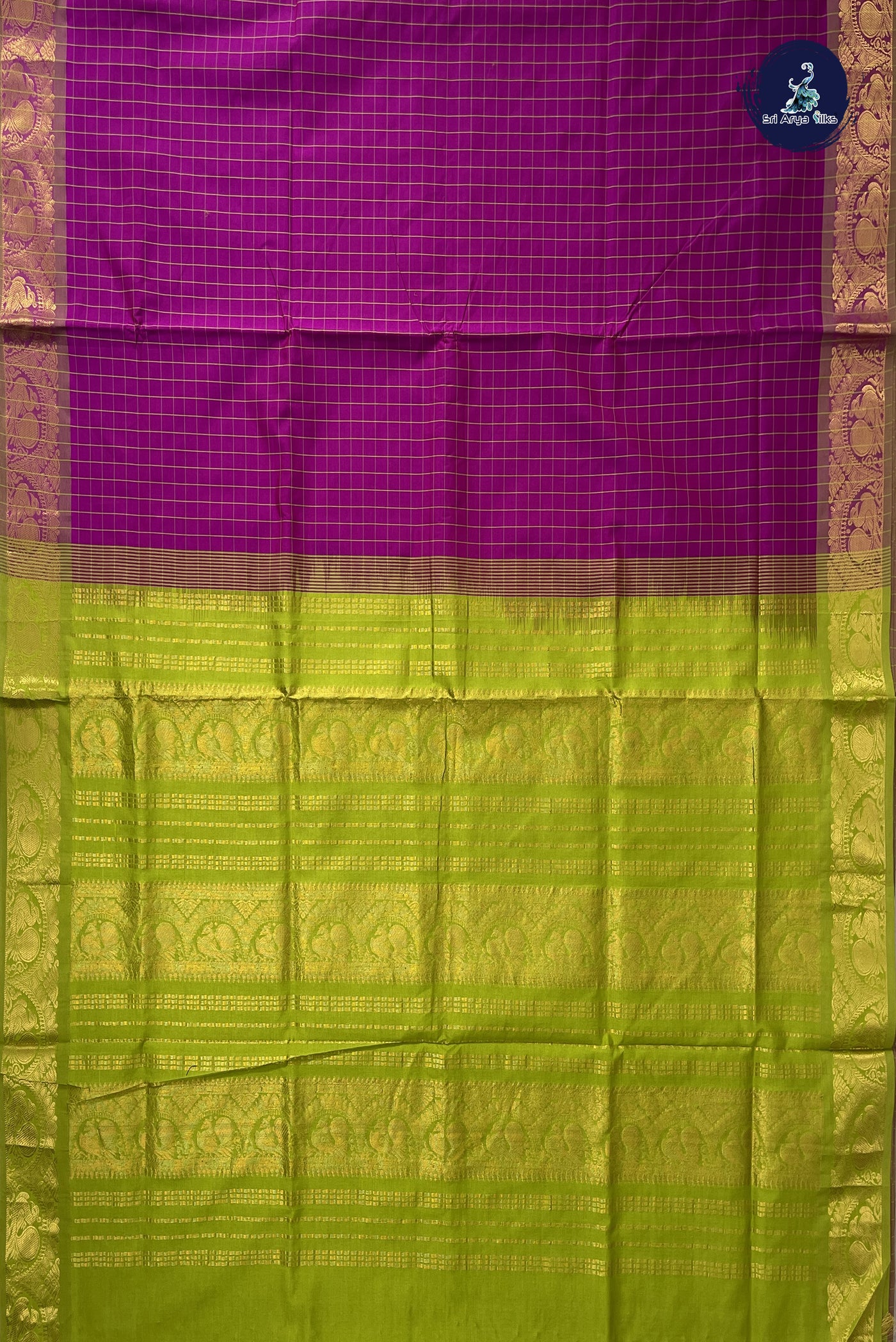 Vadamalli Kanchi Semi Silk Cotton Saree With Checked Pattern