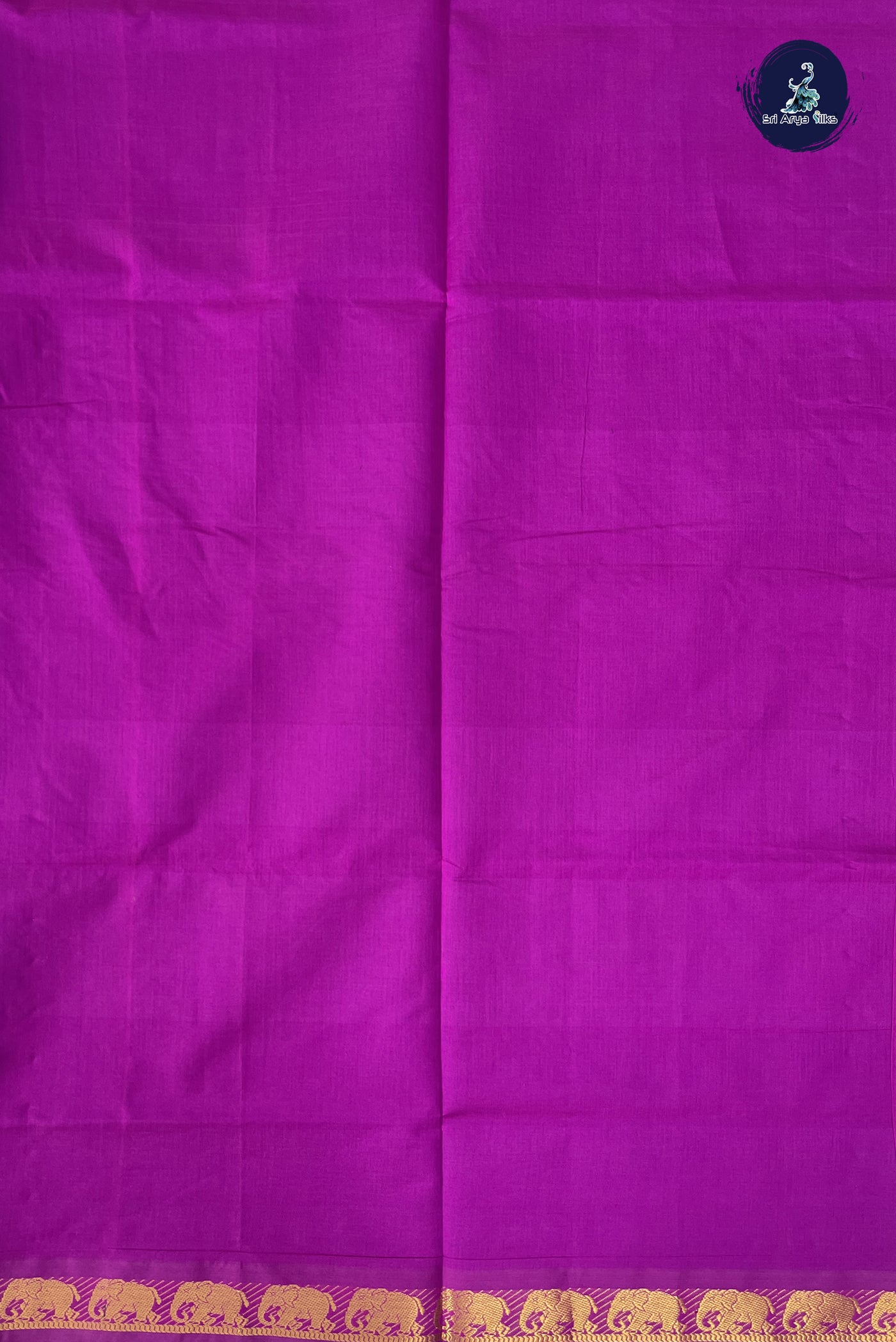 Blue Kanchi Semi Silk Cotton Saree With Plain Pattern