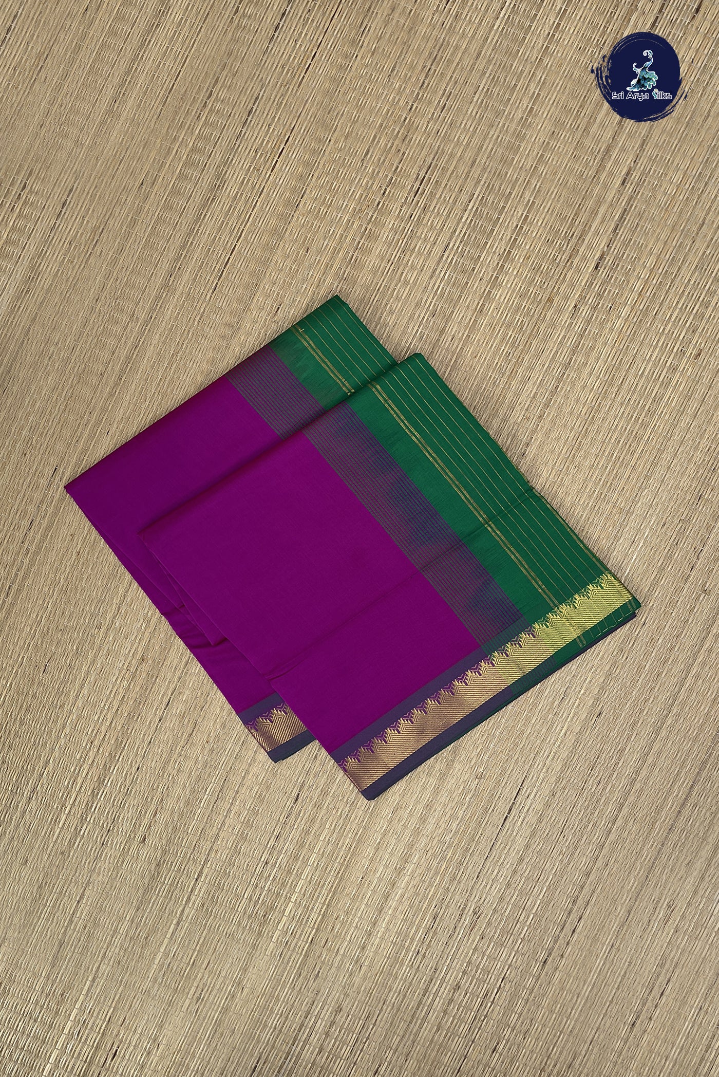 Vadamalli Kanchi Semi Silk Cotton Saree With Plain Pattern