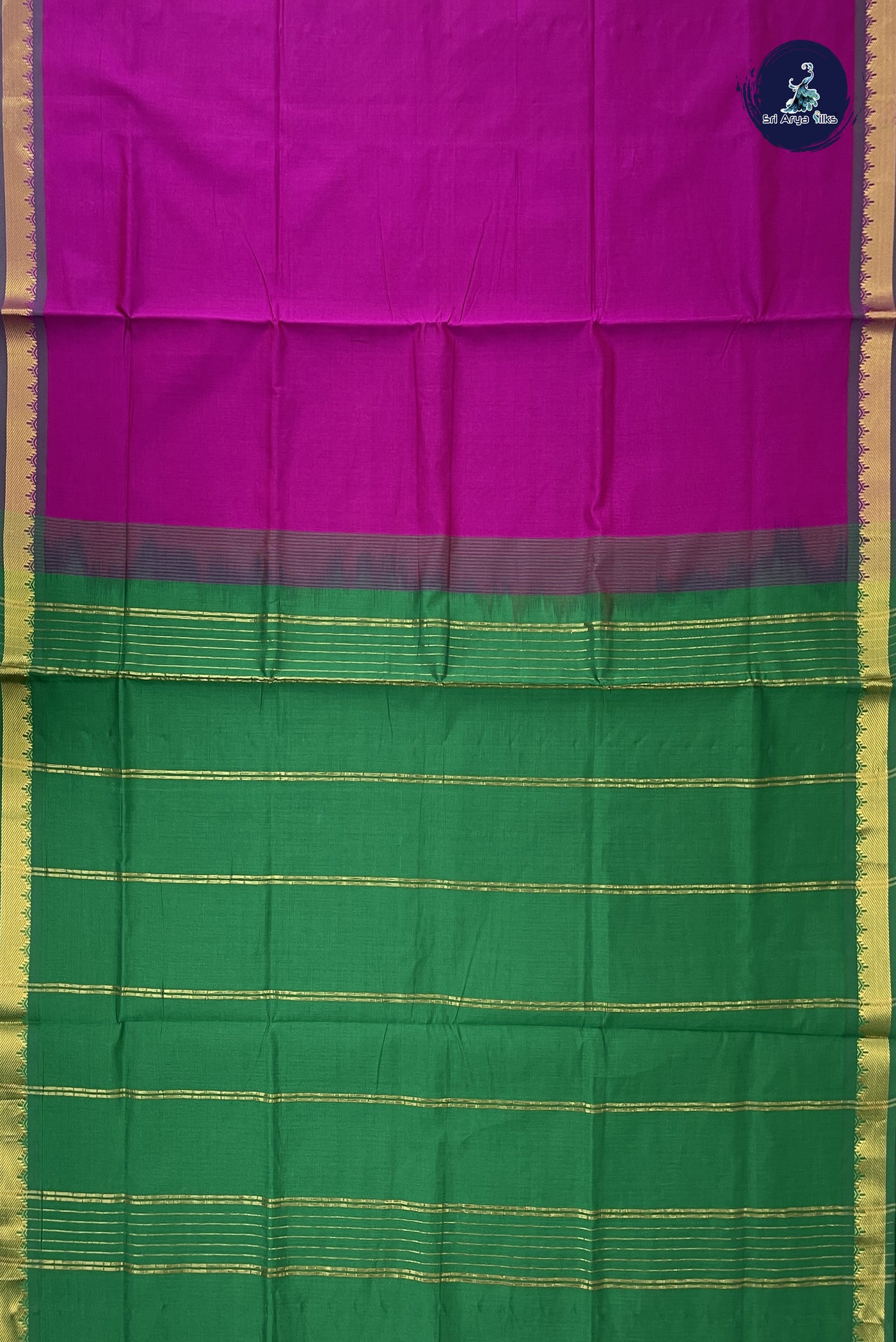 Vadamalli Kanchi Semi Silk Cotton Saree With Plain Pattern
