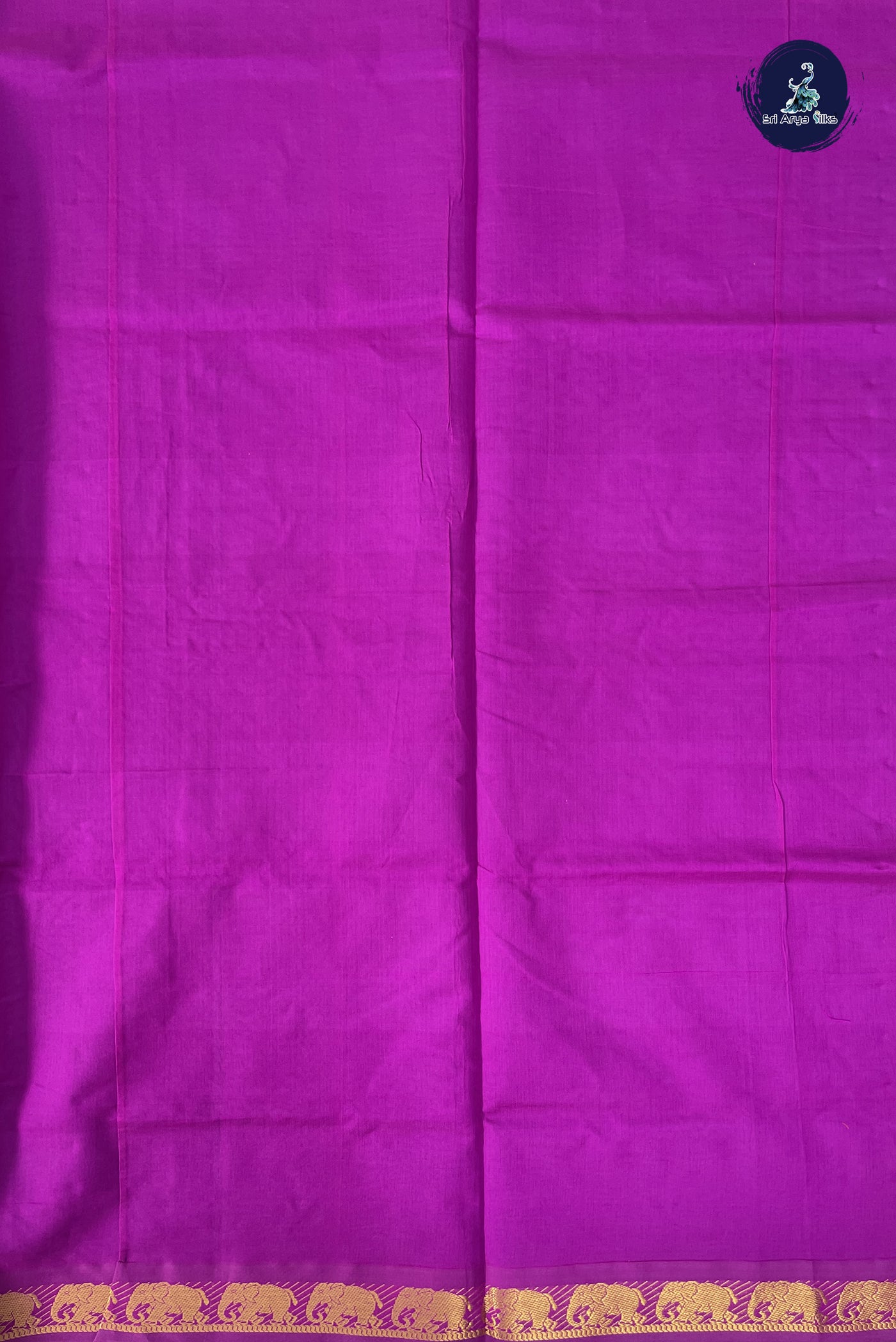 Lavender Kanchi Semi Silk Cotton Saree With Plain Pattern