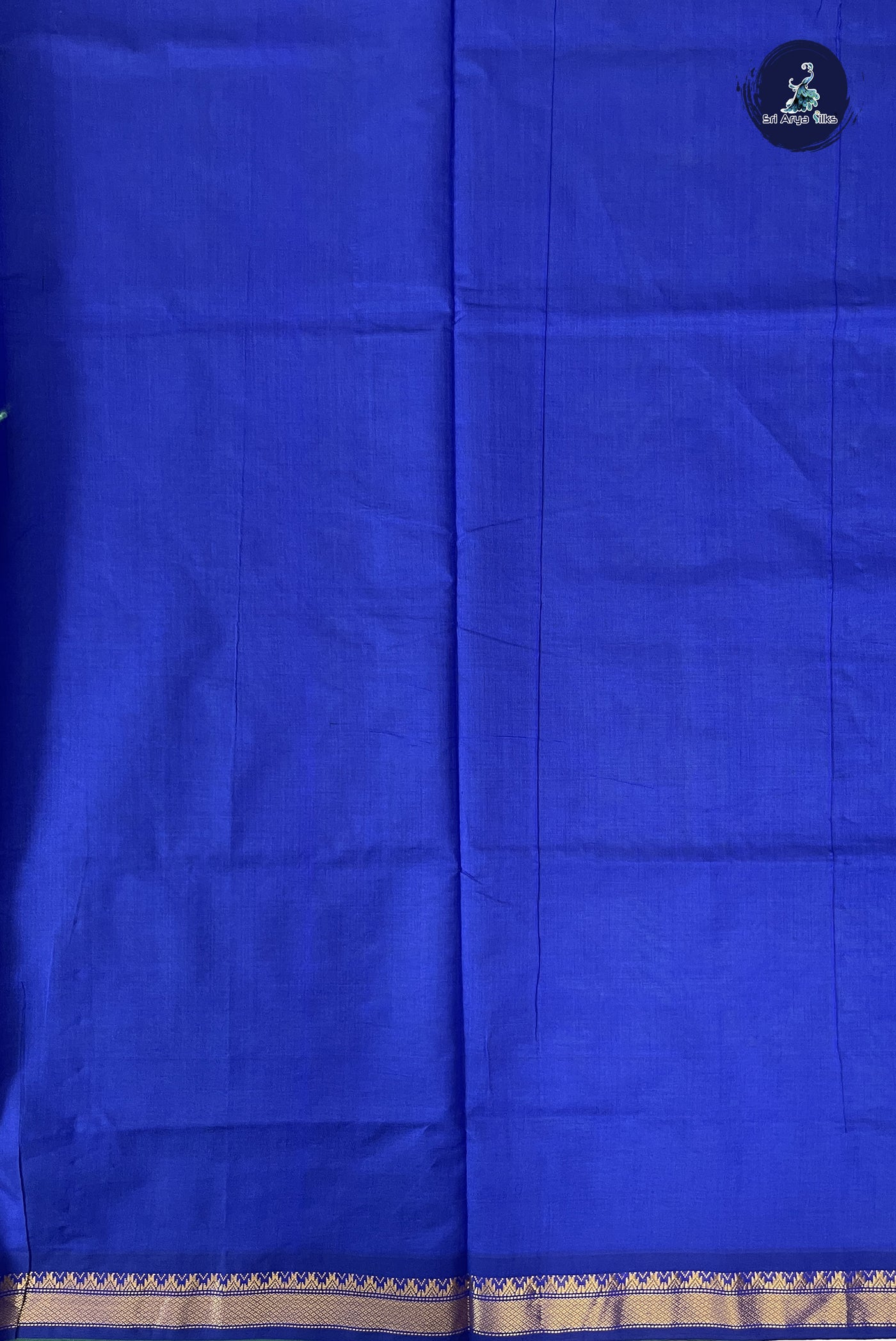 Light Green Kanchi Semi Silk Cotton Saree With Plain Pattern