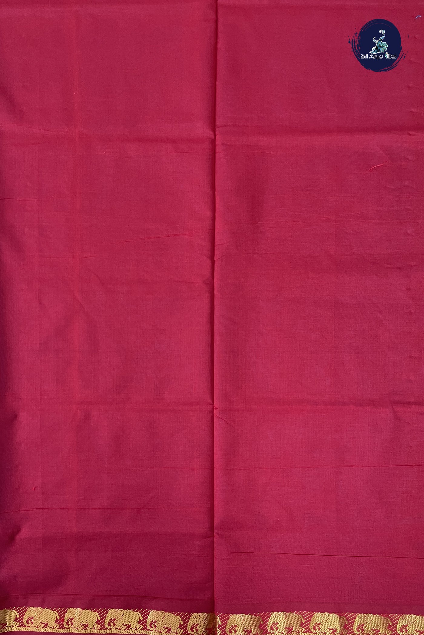 Copper Sulphate Blue Kanchi Semi Silk Cotton Saree With Plain Pattern