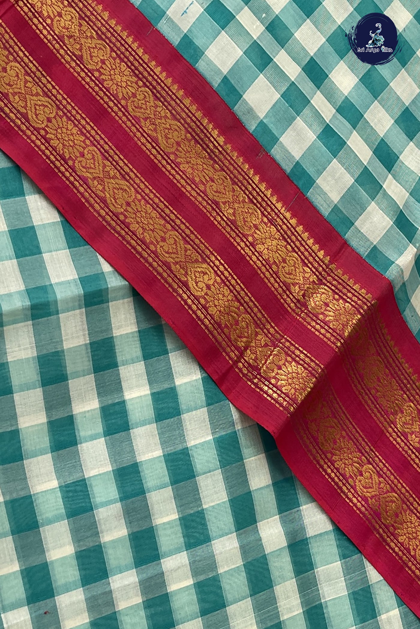 Multi Colour Checked Saree With Paalum Pazham Kattam Pattern